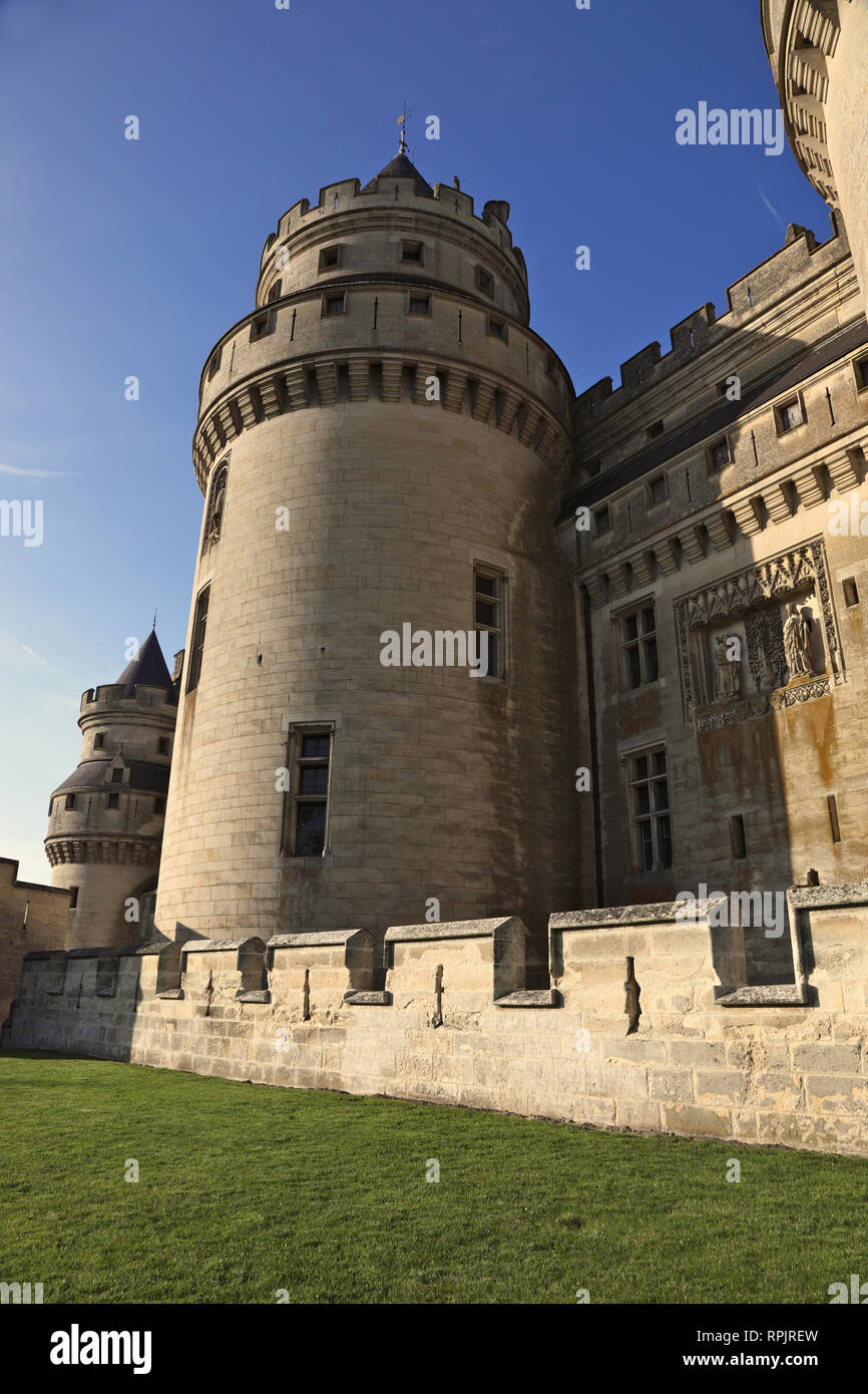 Château de Pierrefonds, dans le village de Pierrefonds, Banque D'Images