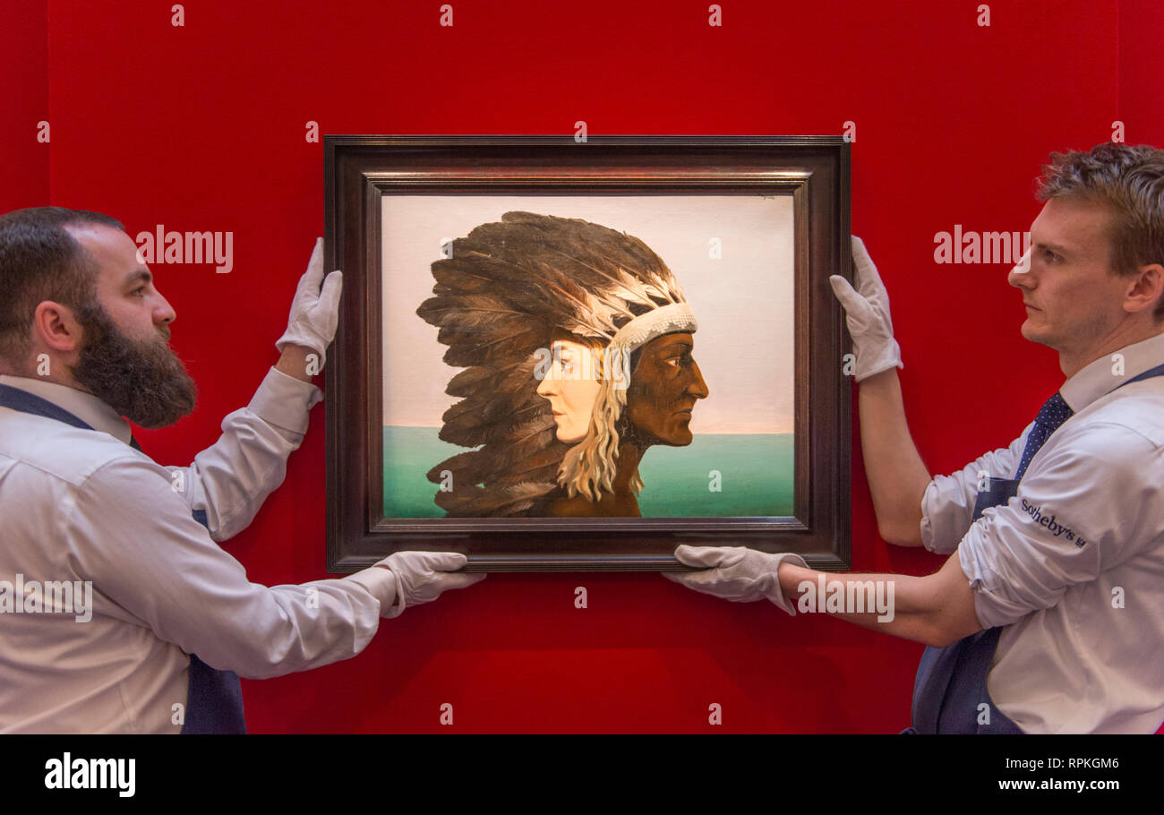 Sotheby's, New Bond Street, London, UK. 20 Février, 2019. Un rassemblement des plus grands. René Magritte. L'Etoile du matin. 3,500,000-4,500 000 € de l'Est. Banque D'Images