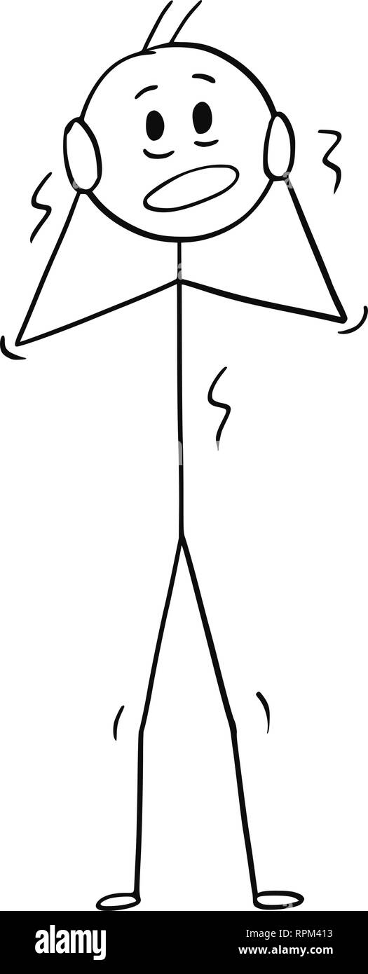 Caricature de l'homme terrifié ou Businessman Shaking dans le Stress Illustration de Vecteur