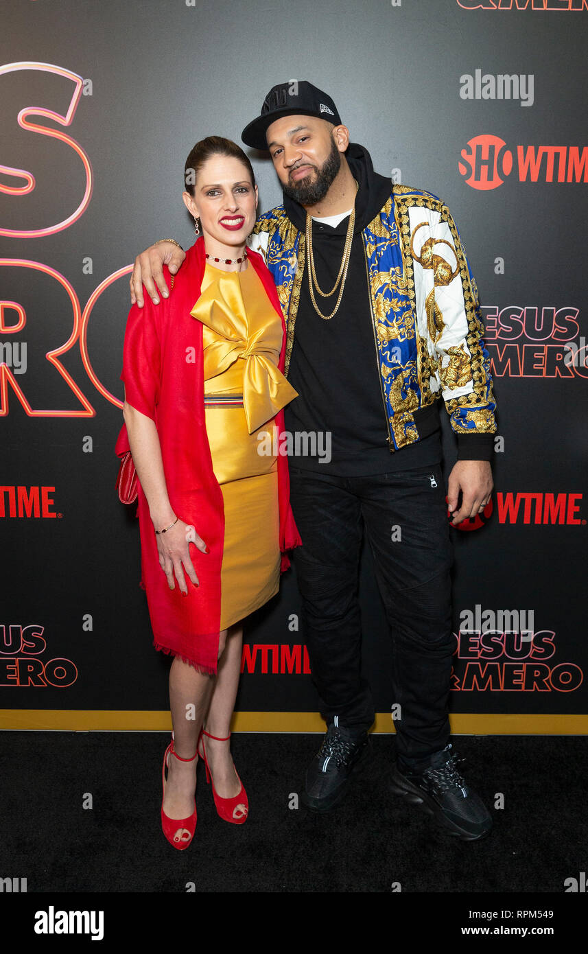 New York, États-Unis. Feb 21, 2019. Heather Rodriguez et l'enfant Mero assister aux débuts de la série de Showtime Late-Night DESUS & MERO à l'horloge New York Edition Crédit : Lev Radin/Pacific Press/Alamy Live News Banque D'Images