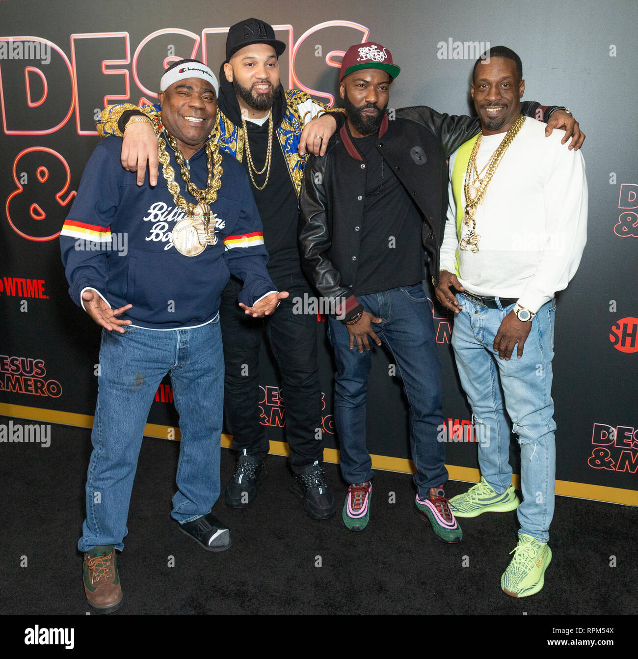 New York, États-Unis. Feb 21, 2019. Tracy Morgan, le Kid Mero, Desus Nice, Sharkey assister aux débuts de la série de Showtime Late-Night DESUS & MERO à l'horloge New York Edition Crédit : Lev Radin/Pacific Press/Alamy Live News Banque D'Images