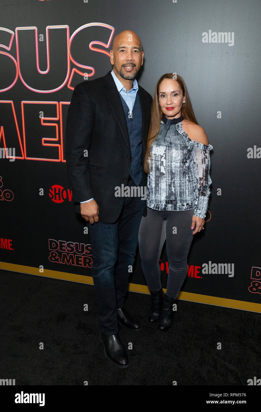New York, États-Unis. Feb 21, 2019. Ruben Diaz Jr et Hilda Diaz assister aux débuts de la série de Showtime Late-Night DESUS & MERO à l'horloge New York Edition Crédit : Lev Radin/Pacific Press/Alamy Live News Banque D'Images