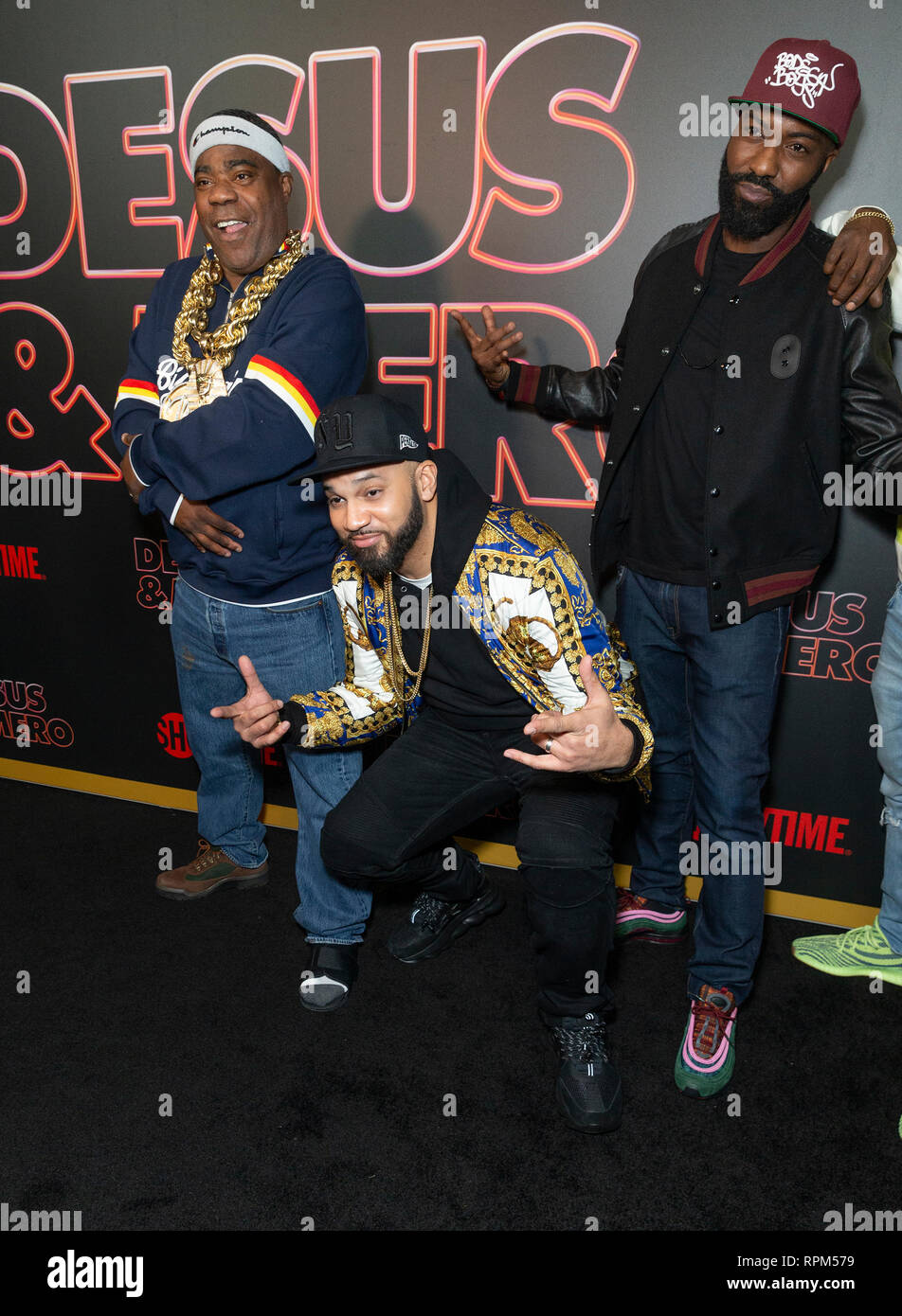 New York, États-Unis. Feb 21, 2019. Tracy Morgan, le Kid Mero, Desus Nice assister à des débuts de la série de Showtime Late-Night DESUS & MERO à l'horloge New York Edition Crédit : Lev Radin/Pacific Press/Alamy Live News Banque D'Images