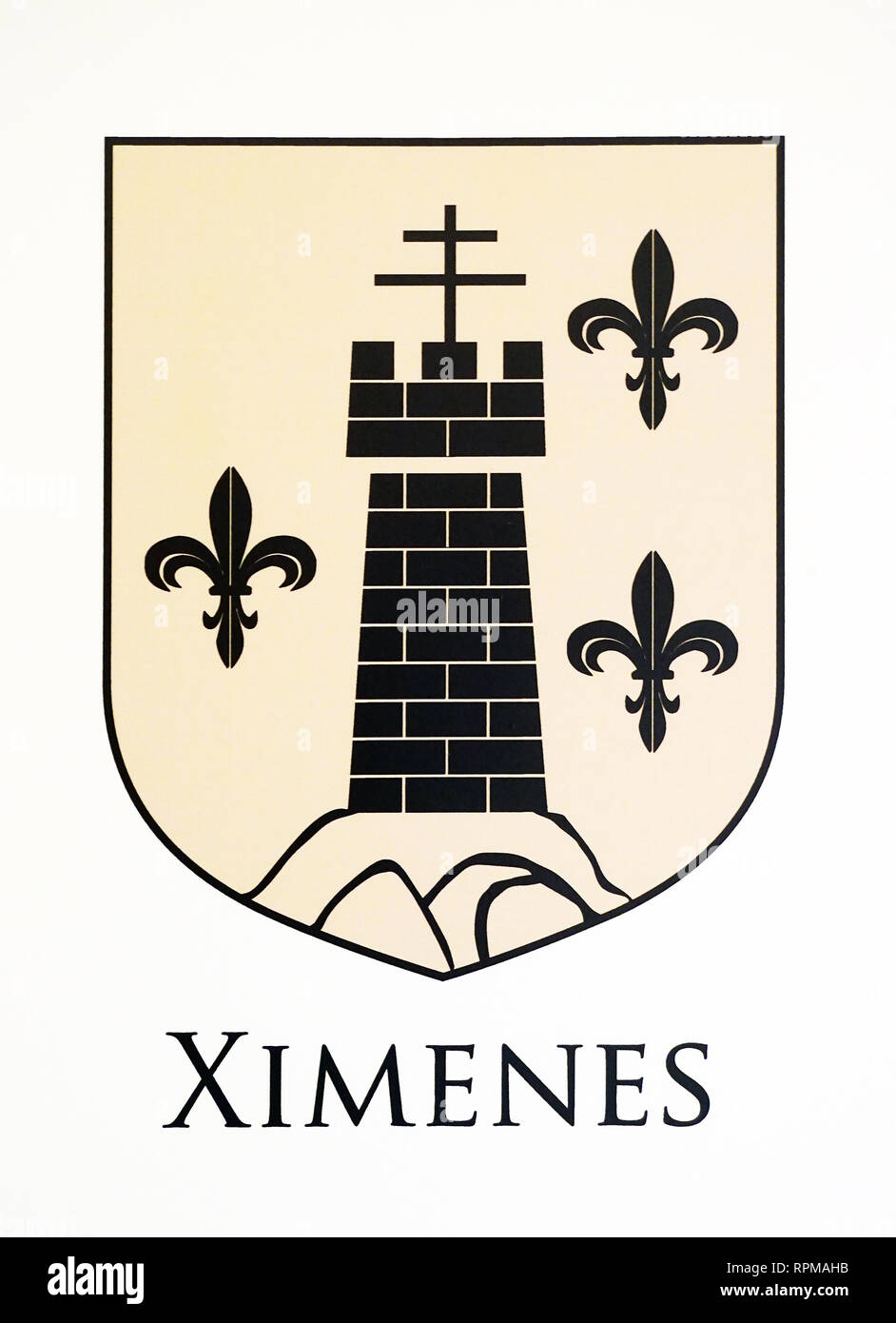 Armoiries de la famille Ximenes ou ''important '' les gens d'armes ou d'armoiries armoiries de la ville de la ville d'Alicante.Certains remontent au 15e siècle. Banque D'Images