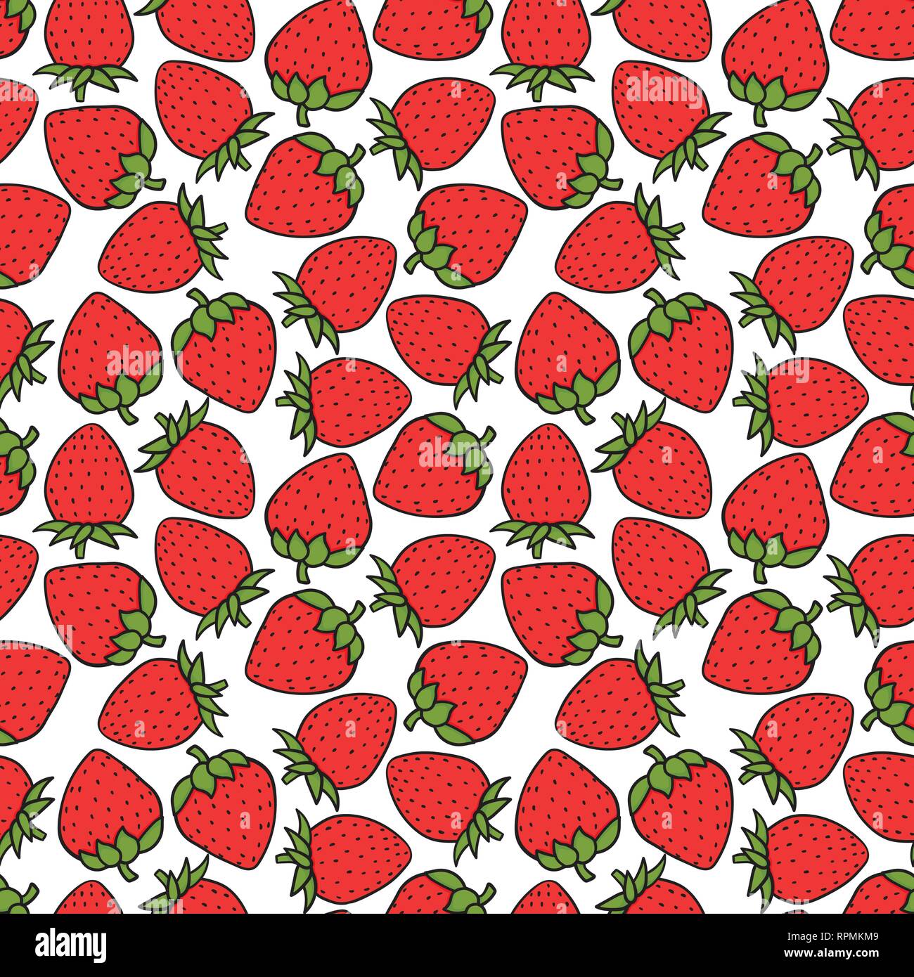 Fruits rouges sucrés fraise modèle homogène. La texture de surface Design. Hand drawn Vector illustration isolé sur fond blanc Illustration de Vecteur