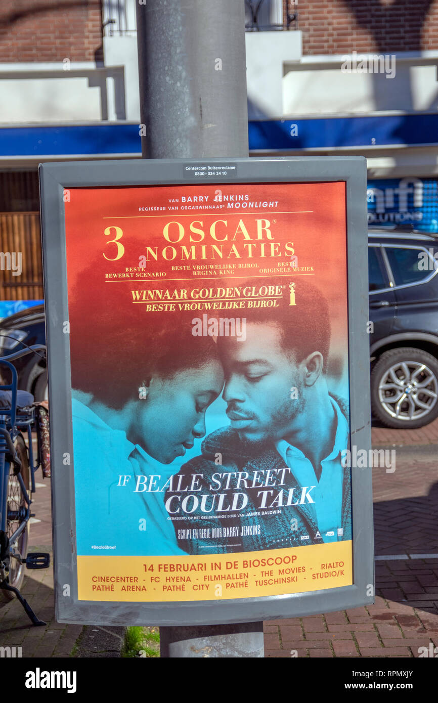 Le Billboard Film Si Beale Street pouvait parler à Amsterdam aux Pays-Bas 2019 Banque D'Images