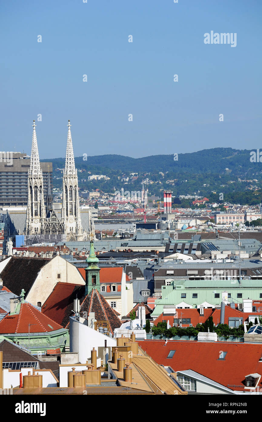 Vue aérienne de Vienne du haut de Stephansdom Banque D'Images