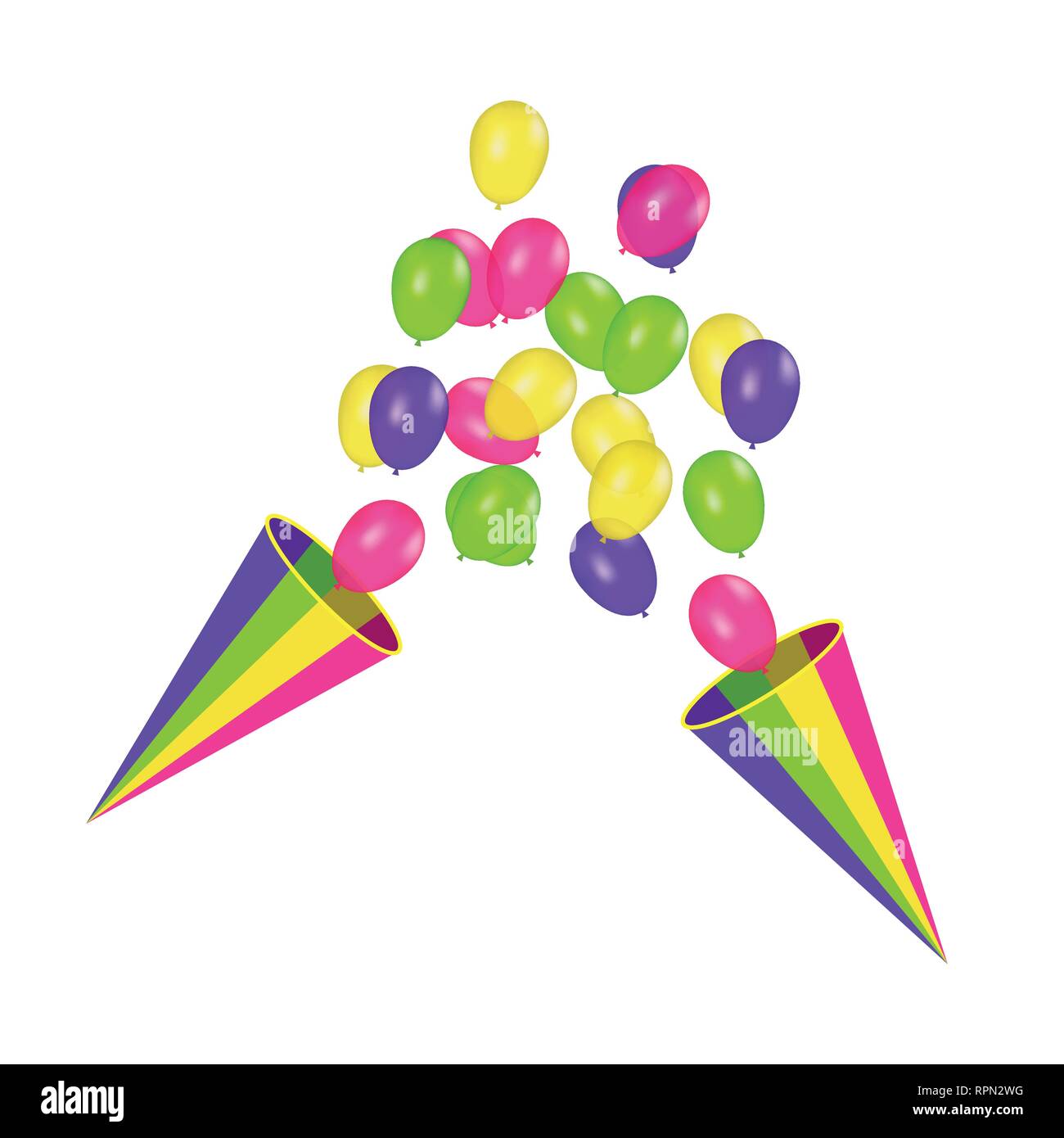Ballons Colorés Composition Réaliste Concept Illustration Vectorielle