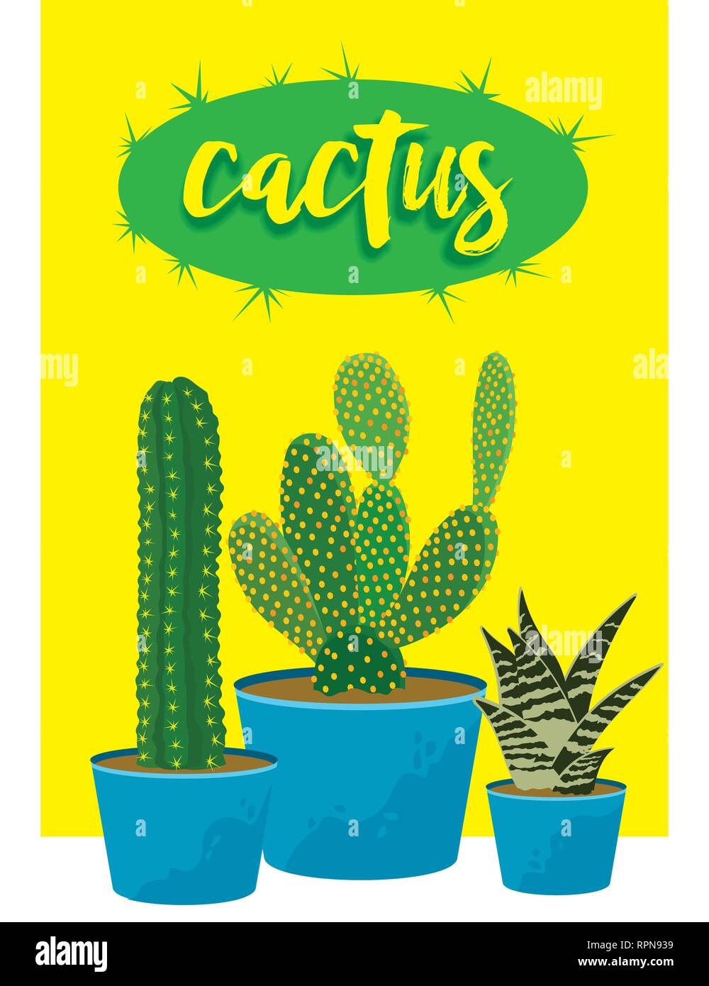 Arrière-plan de cactus Illustration de Vecteur