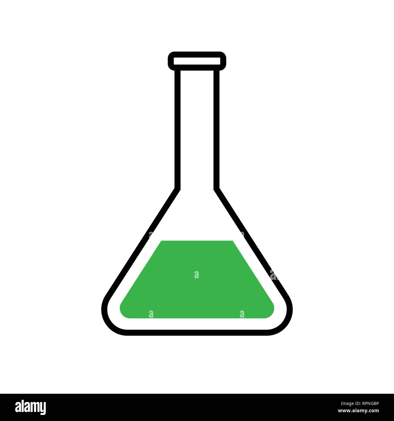 Tube bécher vert icône vecteur. Chemestry ou symbole de la pharmacie Illustration de Vecteur