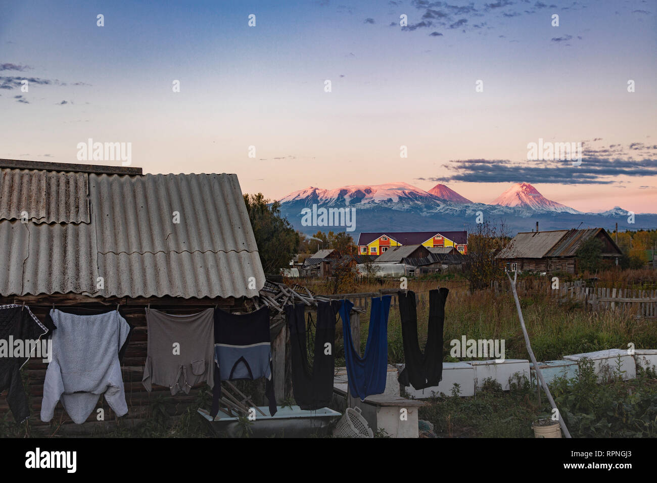 Kozyrevsk, Kamchatka, Fédération de Russie Banque D'Images