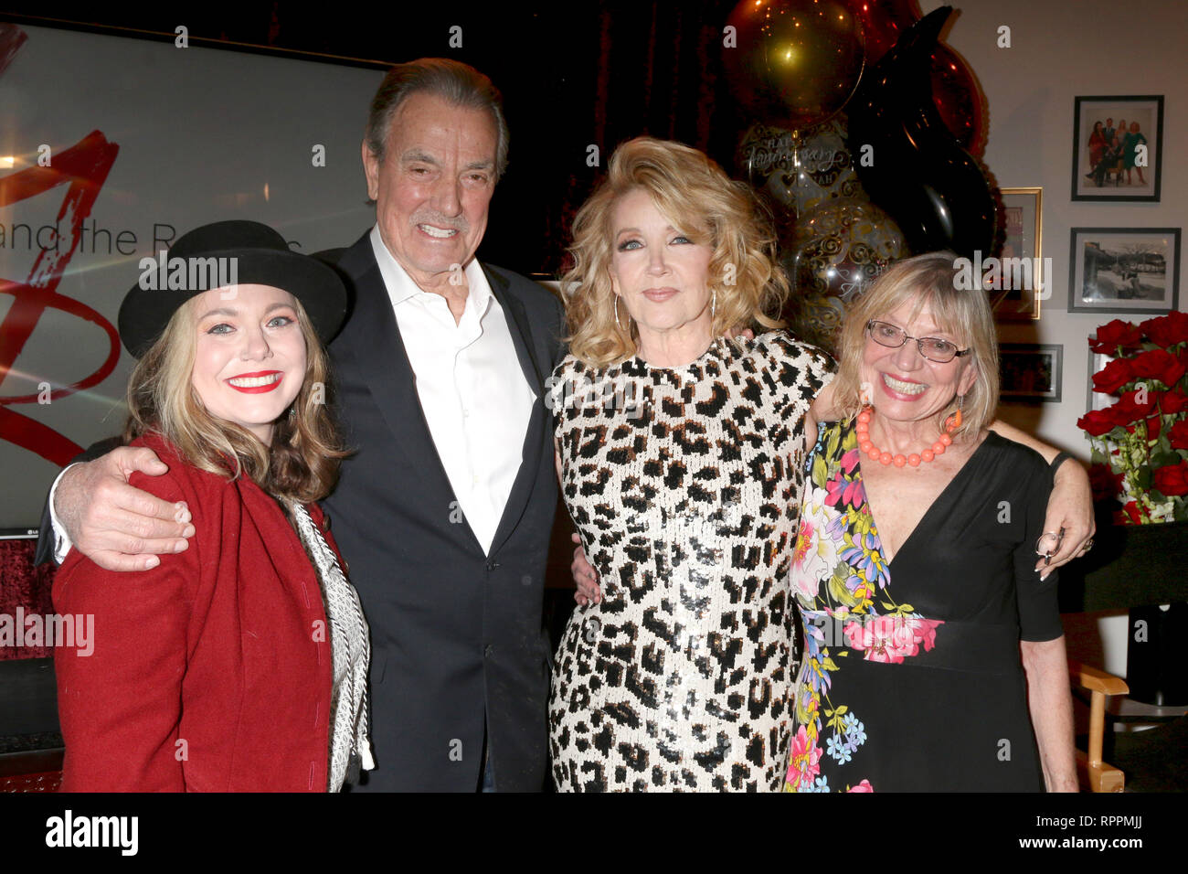 Los Angeles, CA, USA. Feb 20, 2019. LOS ANGELES - jan 20 : Conci Nelson, Eric Braeden, Melody Thomas Scott, Kay Alden au Melody Thomas Scott célèbre 40 ans sur Y&R Événement à CBS Television City le 20 février 2019 à Los Angeles, CA : Crédit Kay Blake/ZUMA/Alamy Fil Live News Banque D'Images