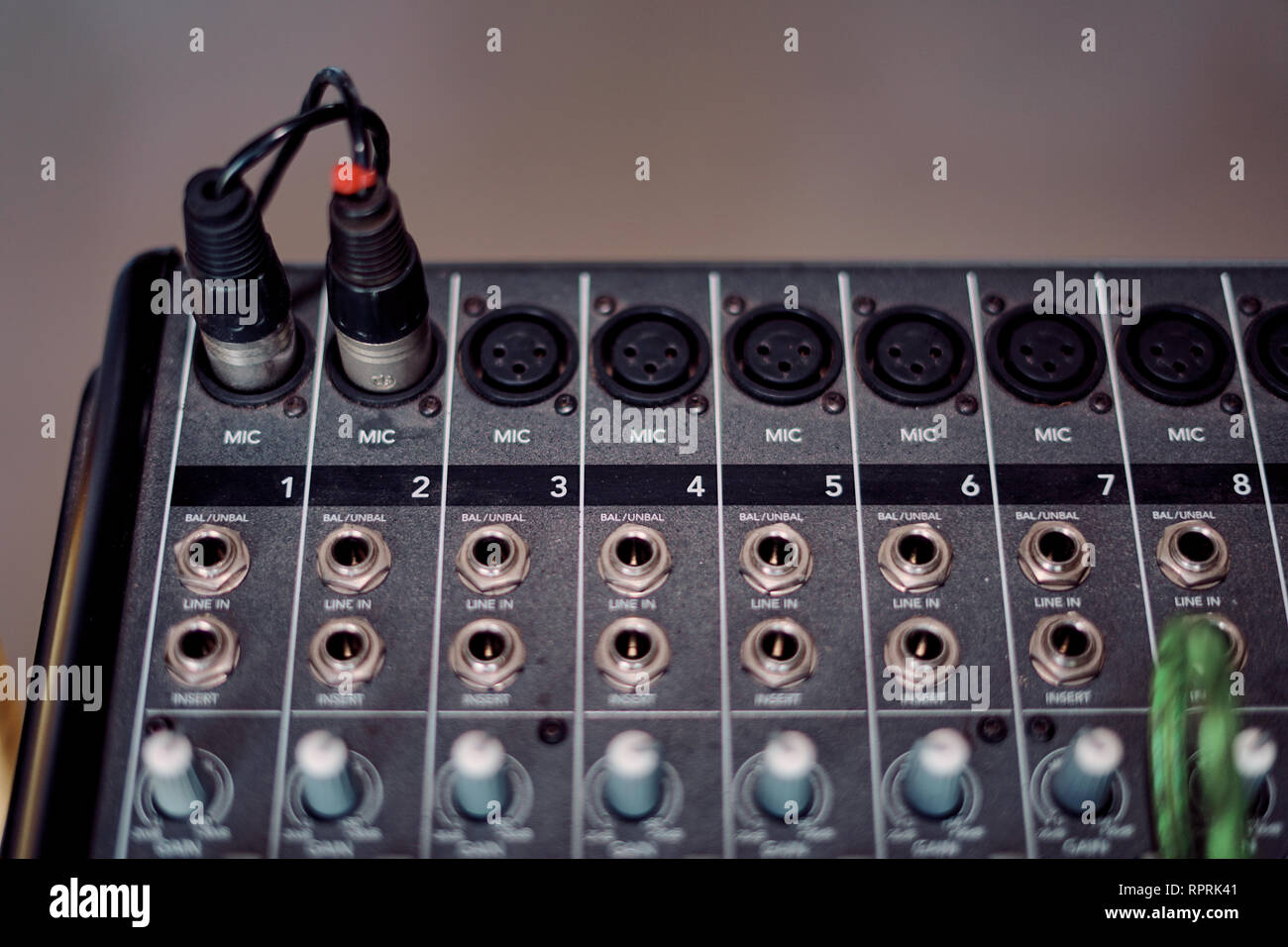 Connecteur audio XLR à Audio Mixer Photo Stock - Alamy