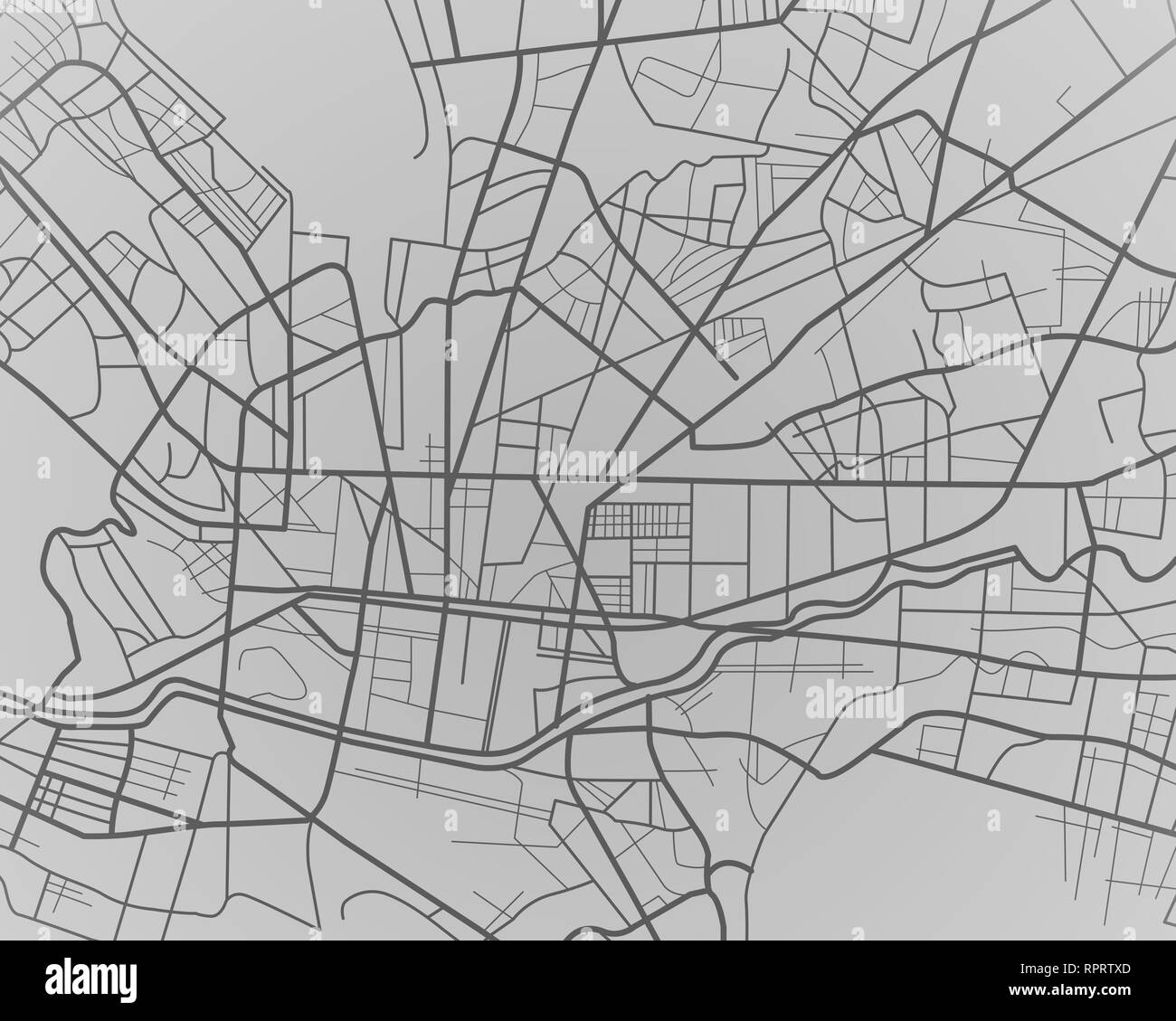 Illustration numérique ou un dessin de la carte de la ville de Monterrey au Mexique Banque D'Images