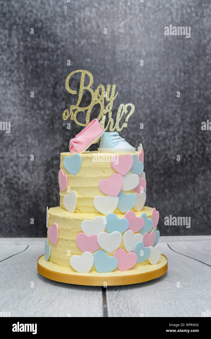 La nouveauté de l'révéler cake Banque D'Images