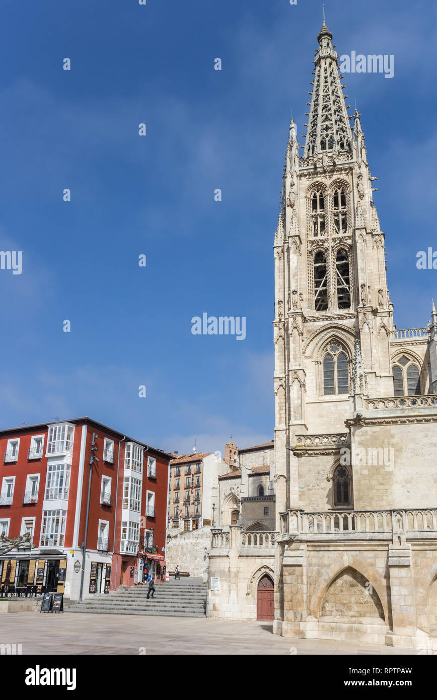 Tour de la cathédrale Santa Maria de Burgos, Espagne Banque D'Images