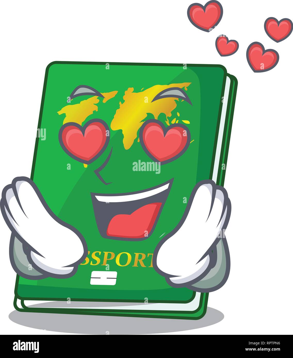 Dans l'amour passeport vert isolé dans les caricatures Illustration de Vecteur