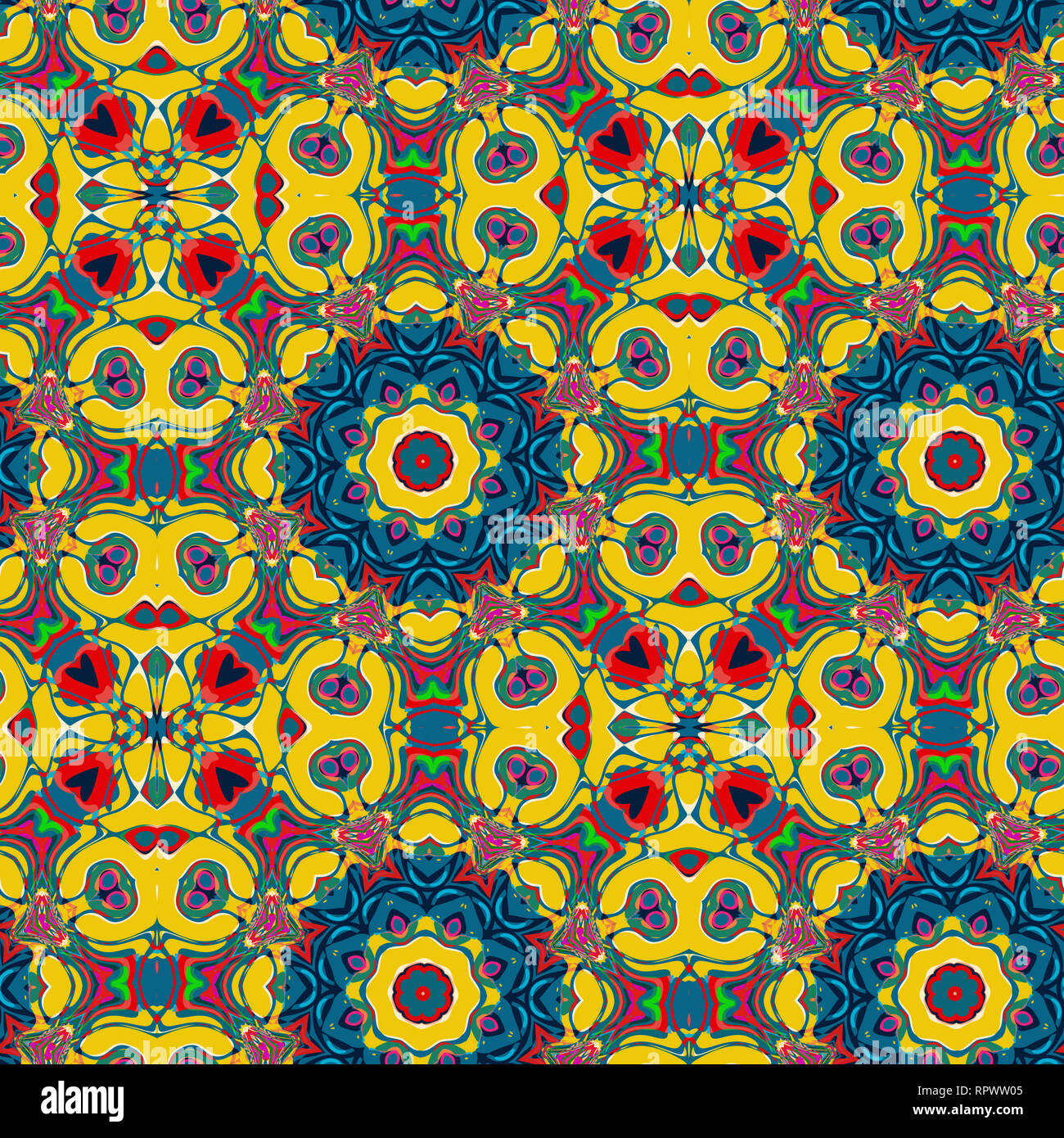 Aquarelle abstraite psychédélique sans ornement. Motif de la couleur transparente coups d'aquarelle. Il est possible de répéter (double) en enregistrement continu Banque D'Images