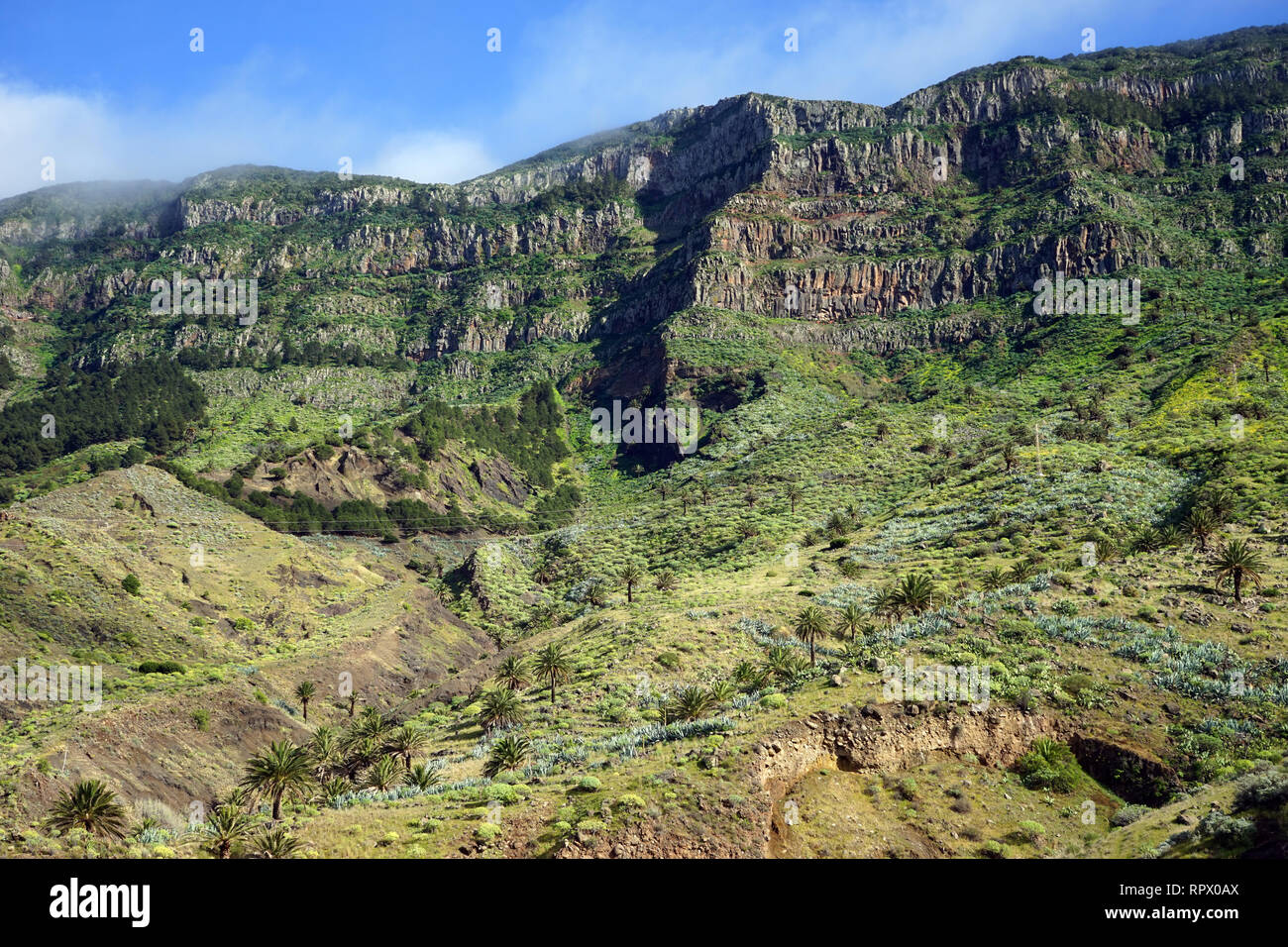 Gamme de montagne sur l'île de La Gomera, Espagne Banque D'Images