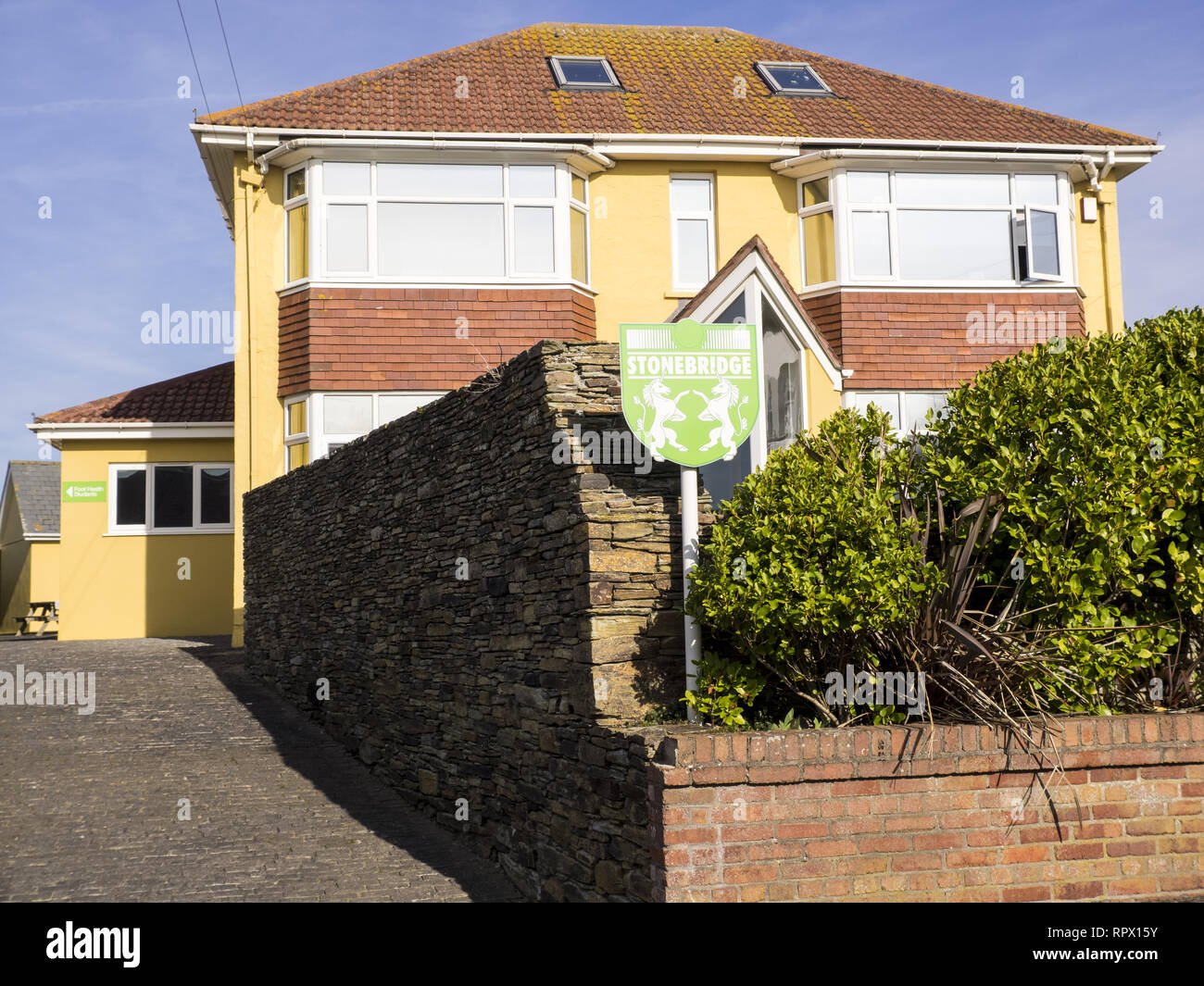 Stonebridge Collèges, un collège d'apprentissage accueil avec des étudiants du monde entier, Bude, Cornwall, UK Banque D'Images