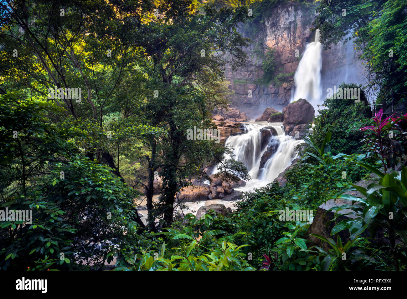 Chute dans un Ciletuh-Palabuhanratu geopark, Java ouest, Indonésie Banque D'Images