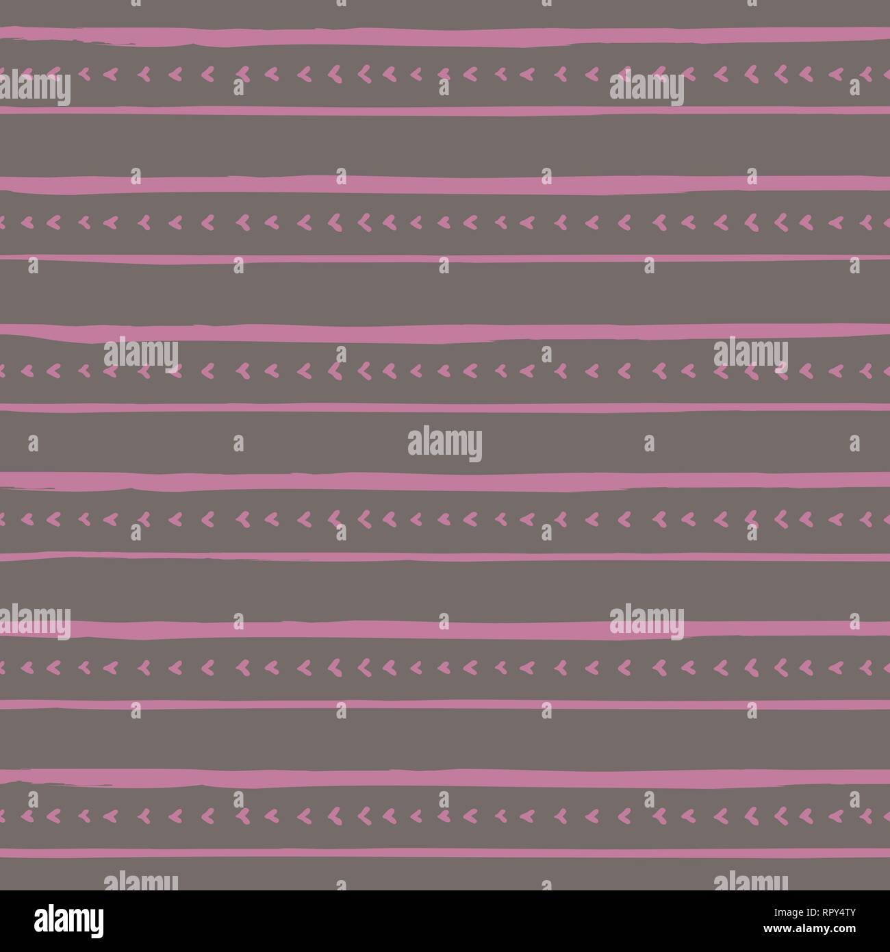 Vector handdrawn transparente avec motif à rayures et des lignes . Hand drawn rayures roses et des lignes sur fond violet. Illustration de Vecteur