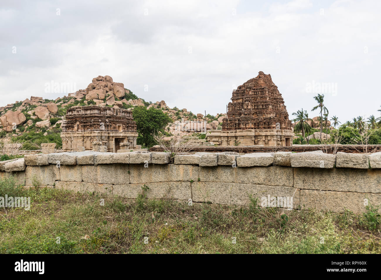 L'Achyuta Deva Raya Temple complexe à Hampi, Karnataka, Inde Banque D'Images