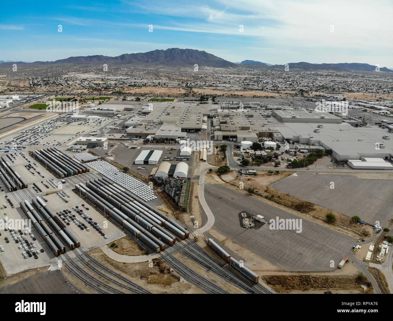 Vue aérienne de l'entreprise automobile Ford Motor Company dans le parc industriel de Hermosillo. L'industrie automobile. L'emboutissage et d'assemblage à Hermosillo est un Banque D'Images
