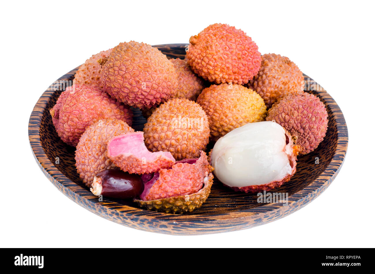 Petit sweet sour berry Litchi chinensis. Studio Photo Banque D'Images