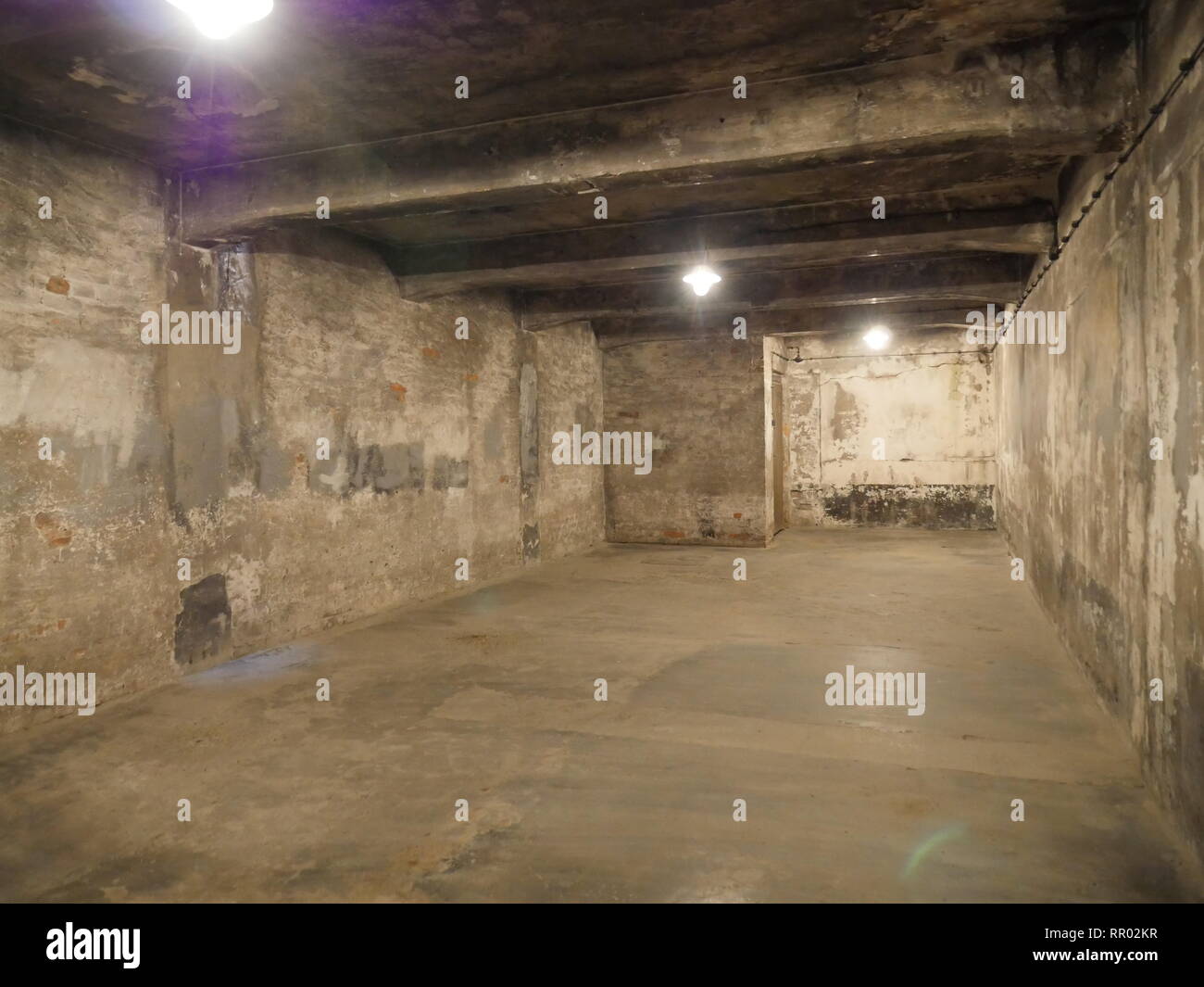 Pologne - Berkenau Auschwitz camp de concentration. Chambre à gaz. Banque D'Images