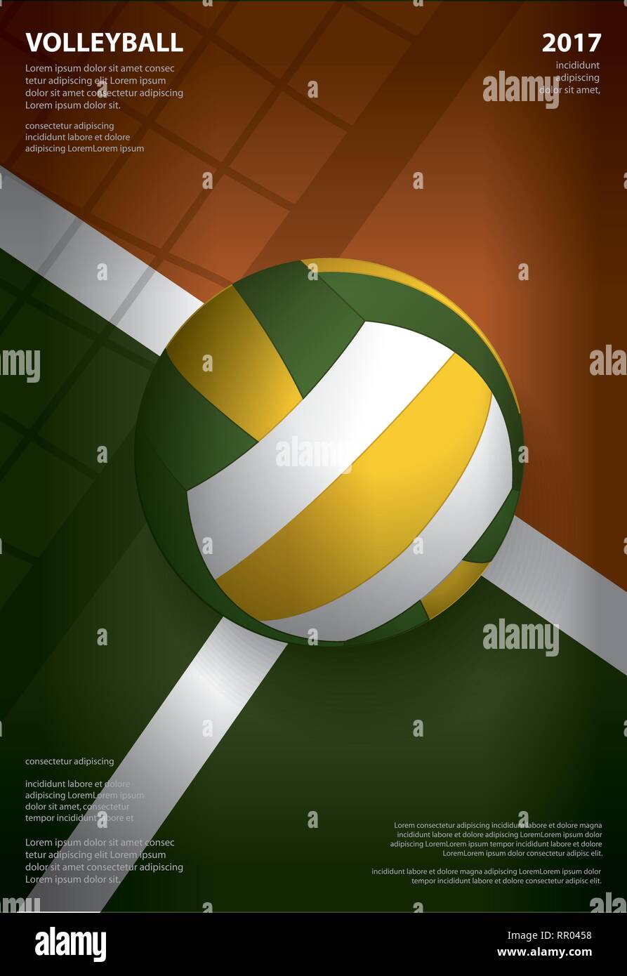 Affiche Tournoi de volley Template Design Vector Illustration Illustration de Vecteur