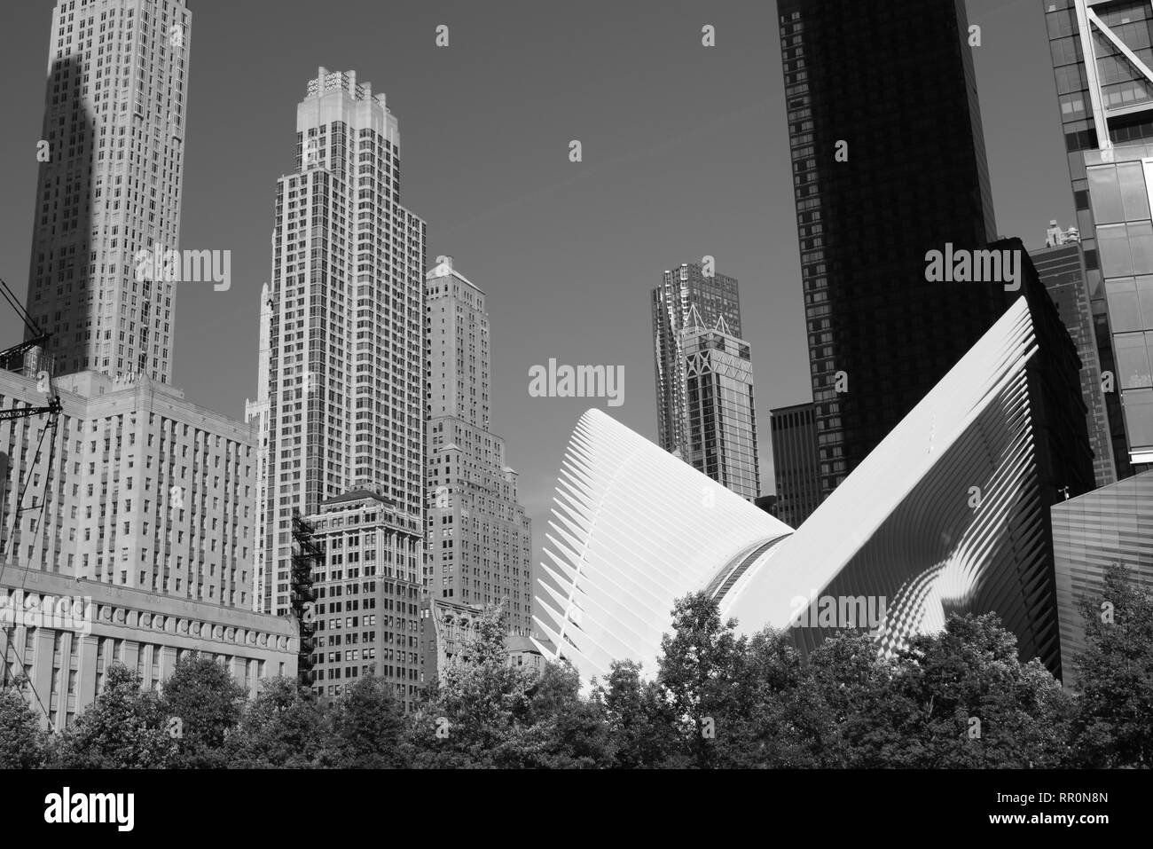 New york city - oculus bâtiments & financial district Banque D'Images