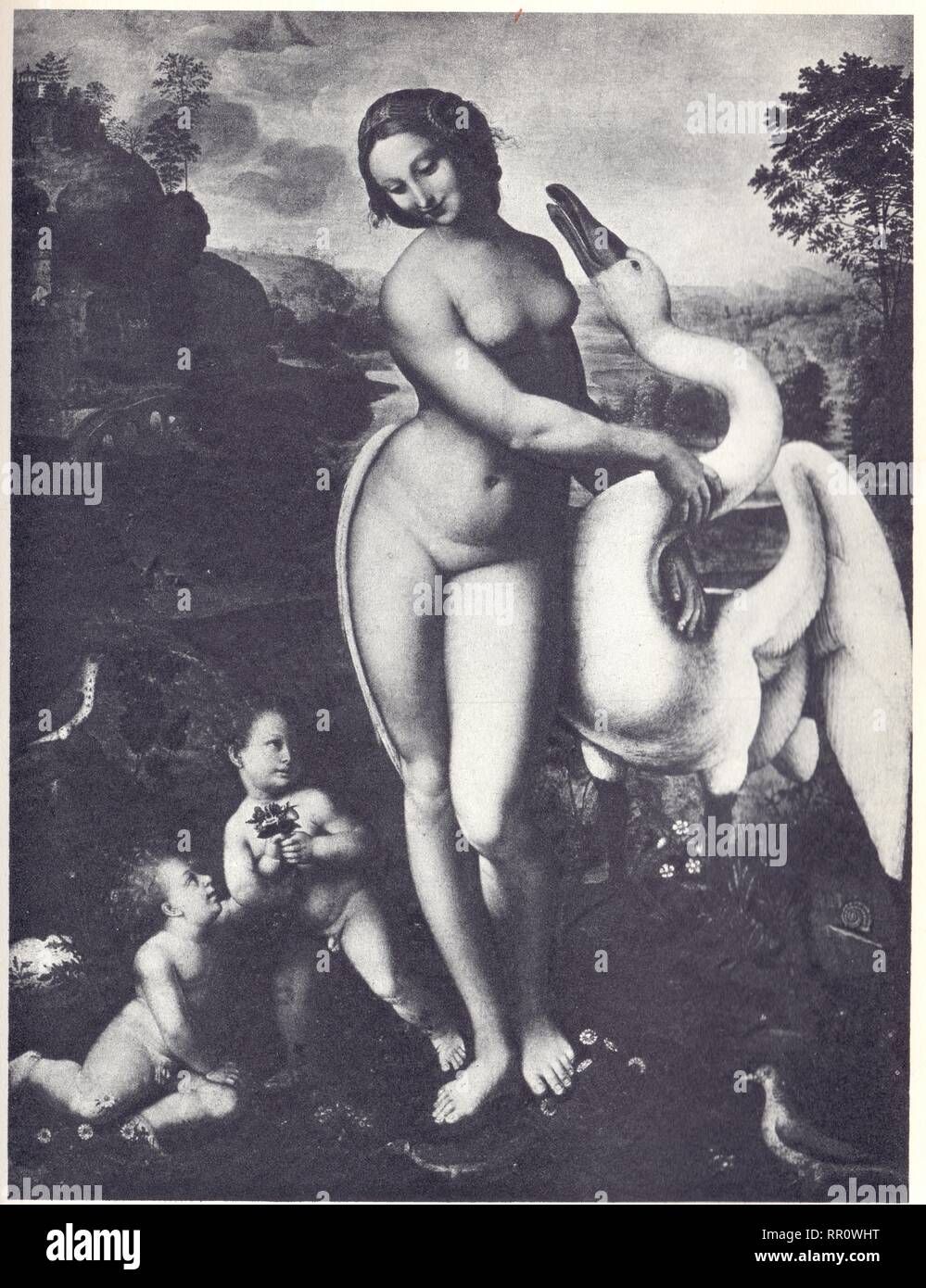 LEDA ET SWAN. LÉONARD DE VINCI Banque D'Images