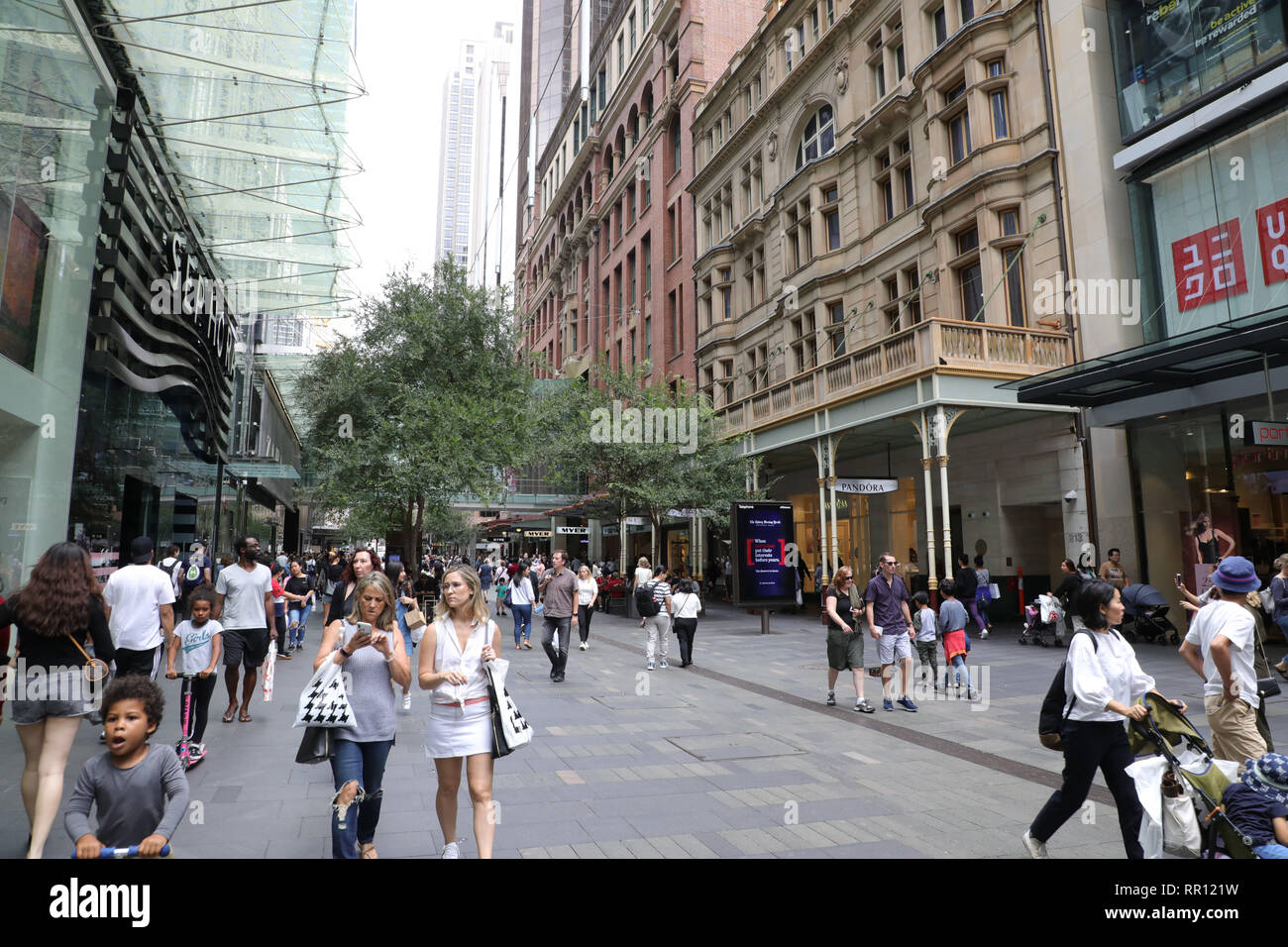 Pitt Street Mall, Sydney Banque D'Images