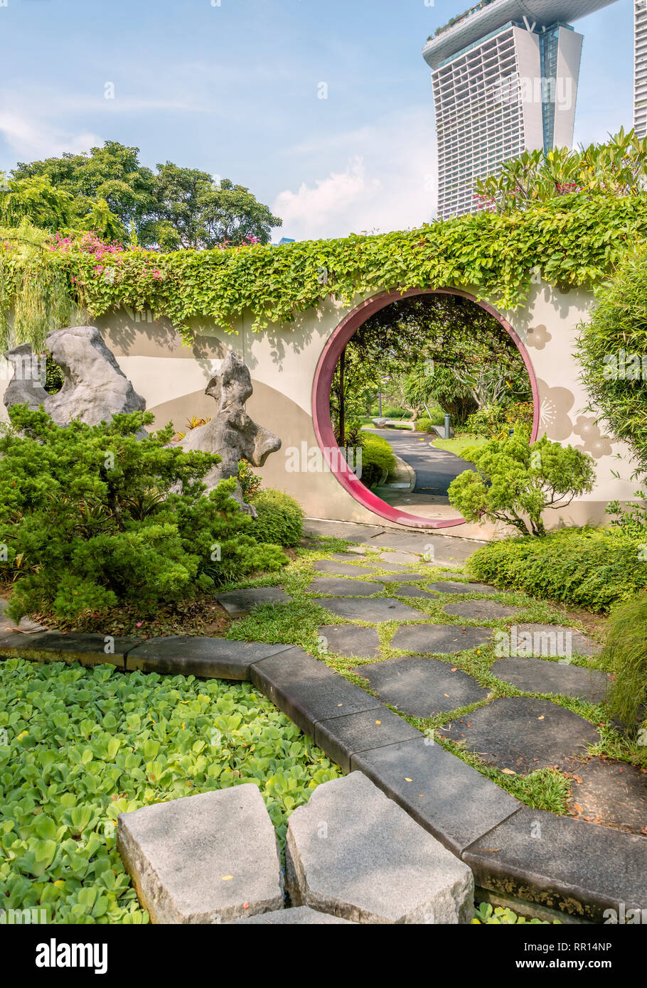 Jardin chinois à Gardens by the Bay, Singapour Banque D'Images