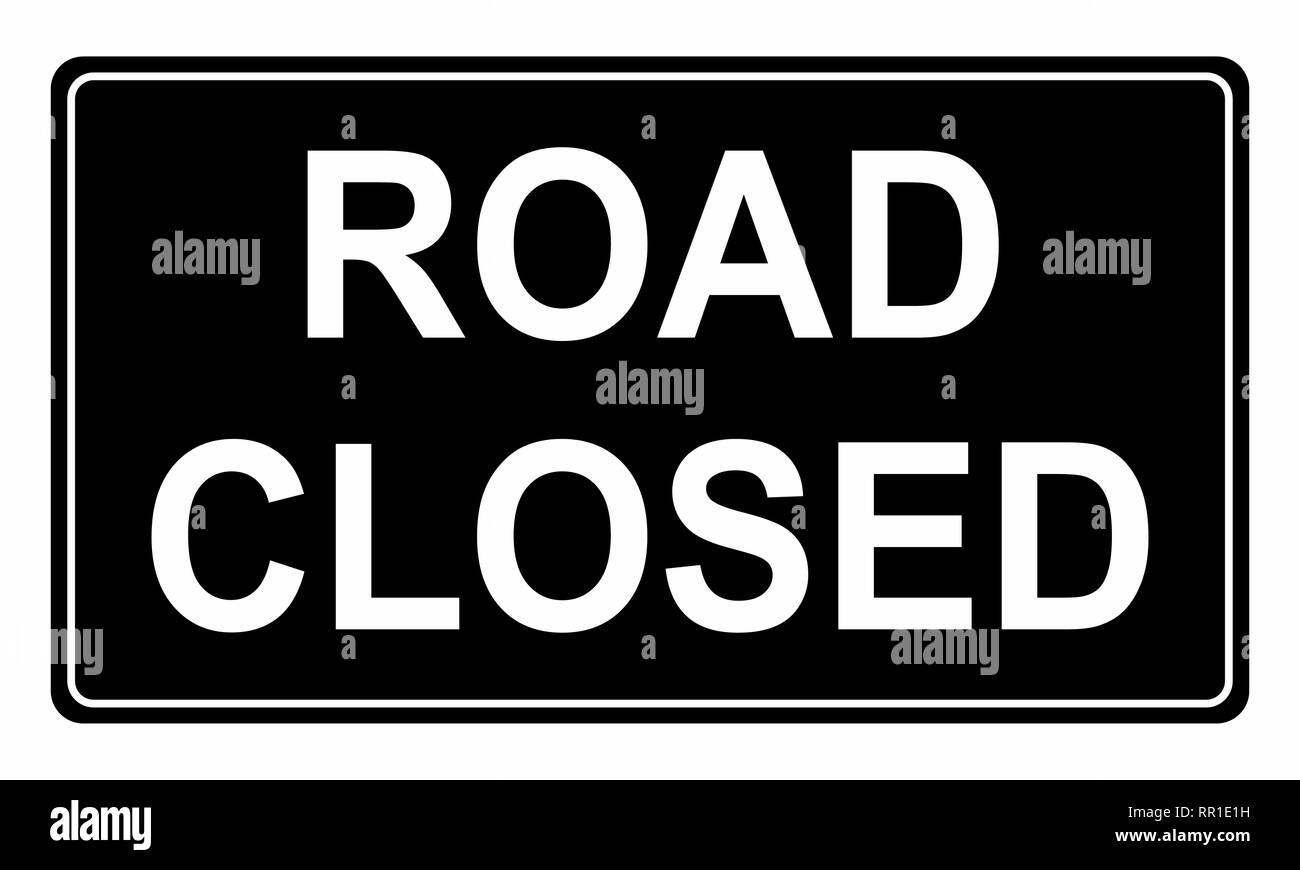Illustration d'un panneau de circulation indiquant Route fermée Illustration de Vecteur