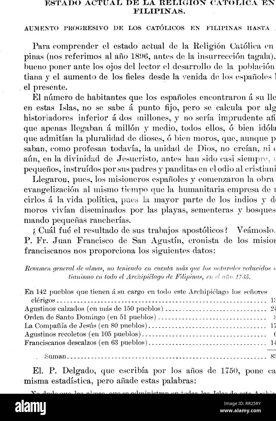 . El archipiélago filipino : colección de datos estadísticos, cronológicos geográficos, Bulletin statistique, y relativos al mismo, entresacados de anteriores obras ú obtenidos con la propia observación y estudio. Les philippins ; l'histoire naturelle. Í.ÁMNIA VIT.. TETUAN (ZAMBOANGA). L'intérieur de la Iglesia ; forma General de las Iglesias del misionero jesnita in Mindanao.. Veuillez noter que ces images sont extraites de la page numérisée des images qui peuvent avoir été retouchées numériquement pour plus de lisibilité - coloration et l'aspect de ces illustrations ne peut pas parfaitement ressembler à l'œuvre originale.. Algué, José. ed ; Jesui Banque D'Images