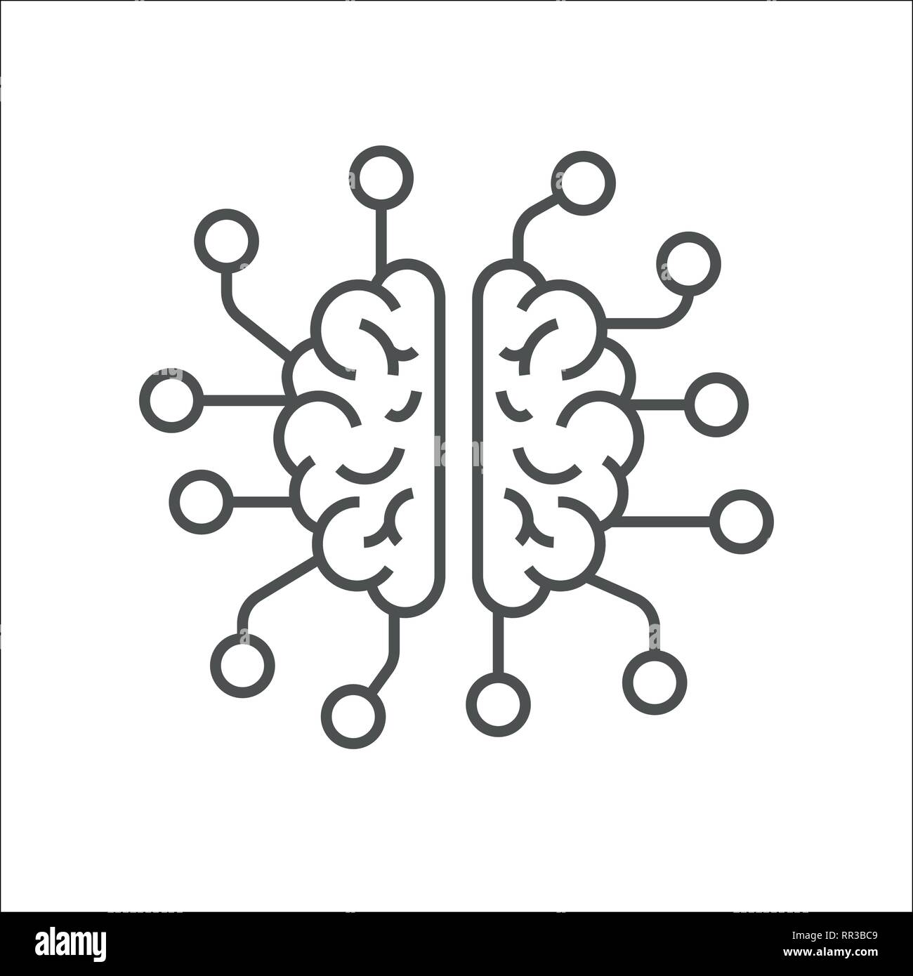 Logo design silhouette cerveau modèle vectoriel. AI concept. Pense qu'idée concept. Illustration de Vecteur