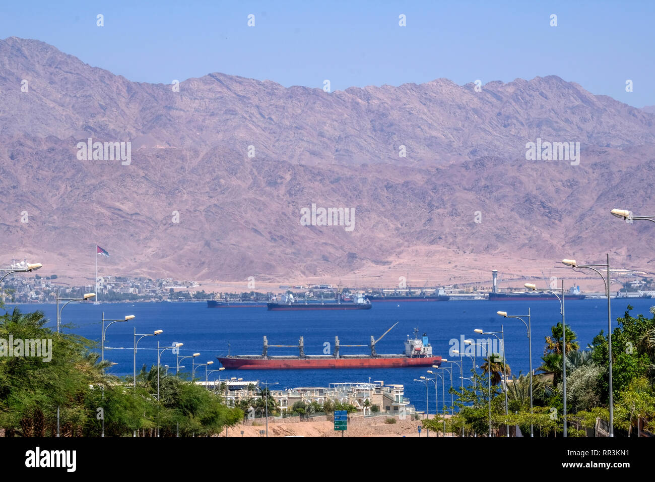 Vue panoramique de la Baie d'Eilat, Israël Banque D'Images