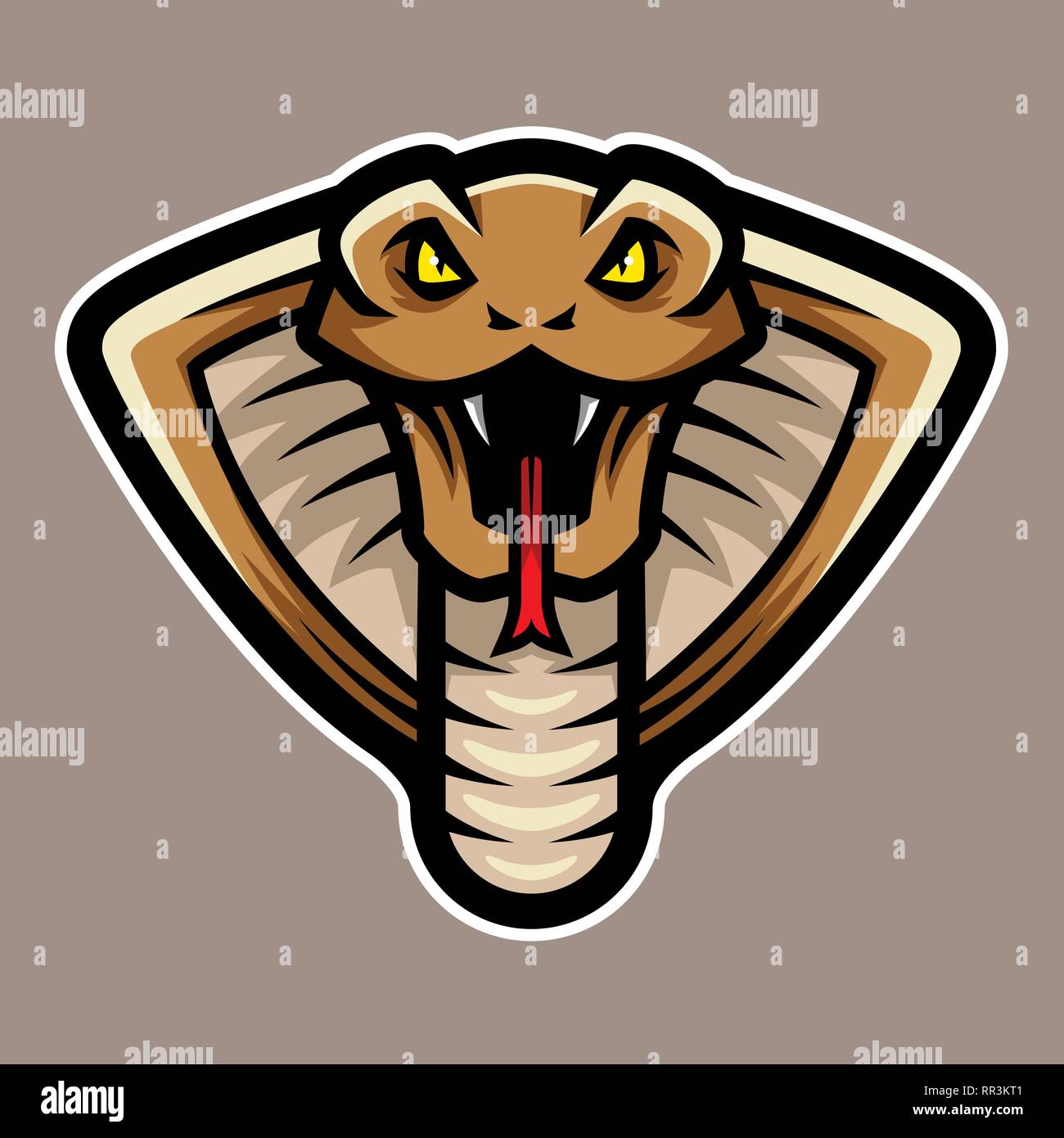 Cobra Snake Head Mascot Logo Illustration de Vecteur