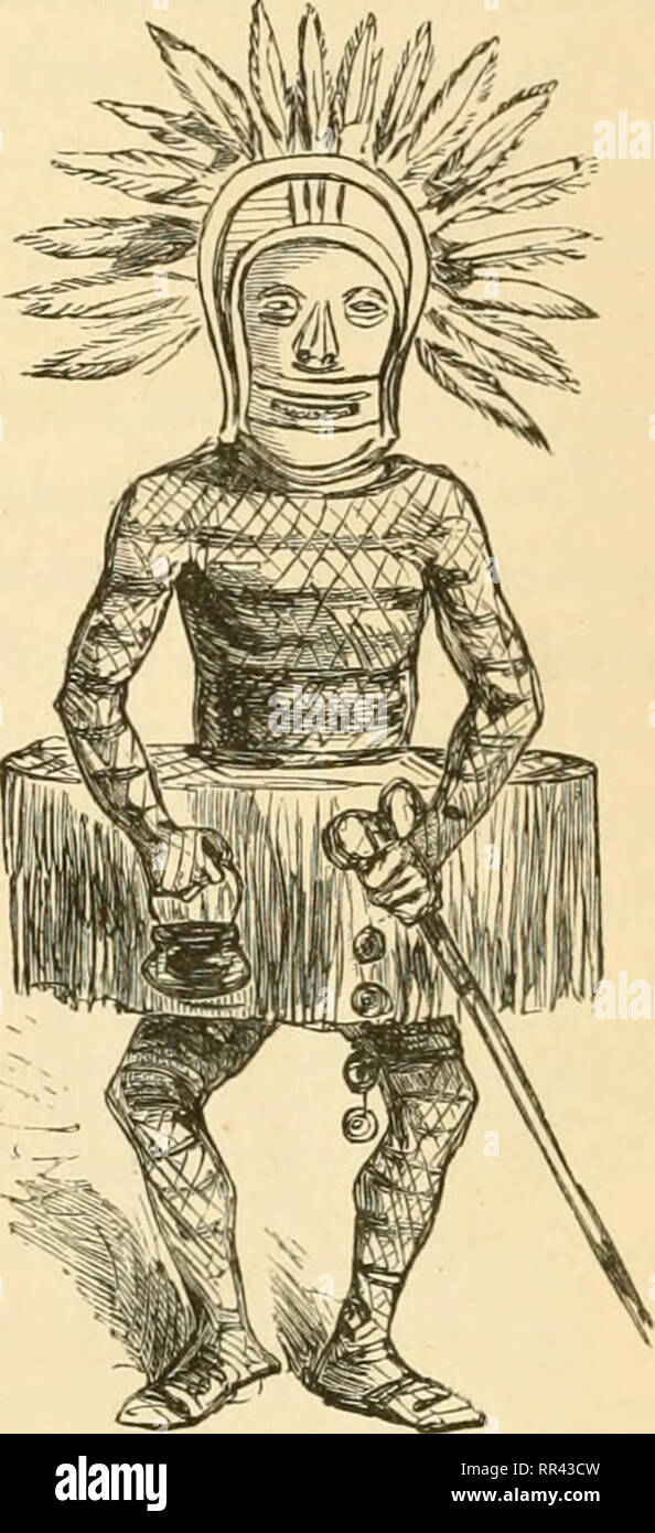 . À travers l'Afrique. Les peuples autochtones -- l'Afrique, l'Amérique centrale ; plantes -- l'Afrique, l'Amérique centrale ; l'Afrique, l'Amérique centrale -- Descriptions et voyages. XXIX.] suis qu'on croit être un fou. Nous avons adopté le throiigli 385 jungle avec de nombreux villages - dans l'un des marteaux qui ont été nsing smiths avec poignées, le premier que j'avais vus en Afrique, à l'exception de ceux de l'écorce pour la fabrication de tissu et ensuite mis le long d'une vallée de la source de l'Lumeji, qui jaillit dans un bassin circulaire d'environ soixante pieds de diamètre, et est à sa naissance un ruisseau tout à six pieds de largeur et 4 de profondeur. Gravir une côte, nous nous sommes retrouvés sur une grande plaine, et peu de temps Banque D'Images