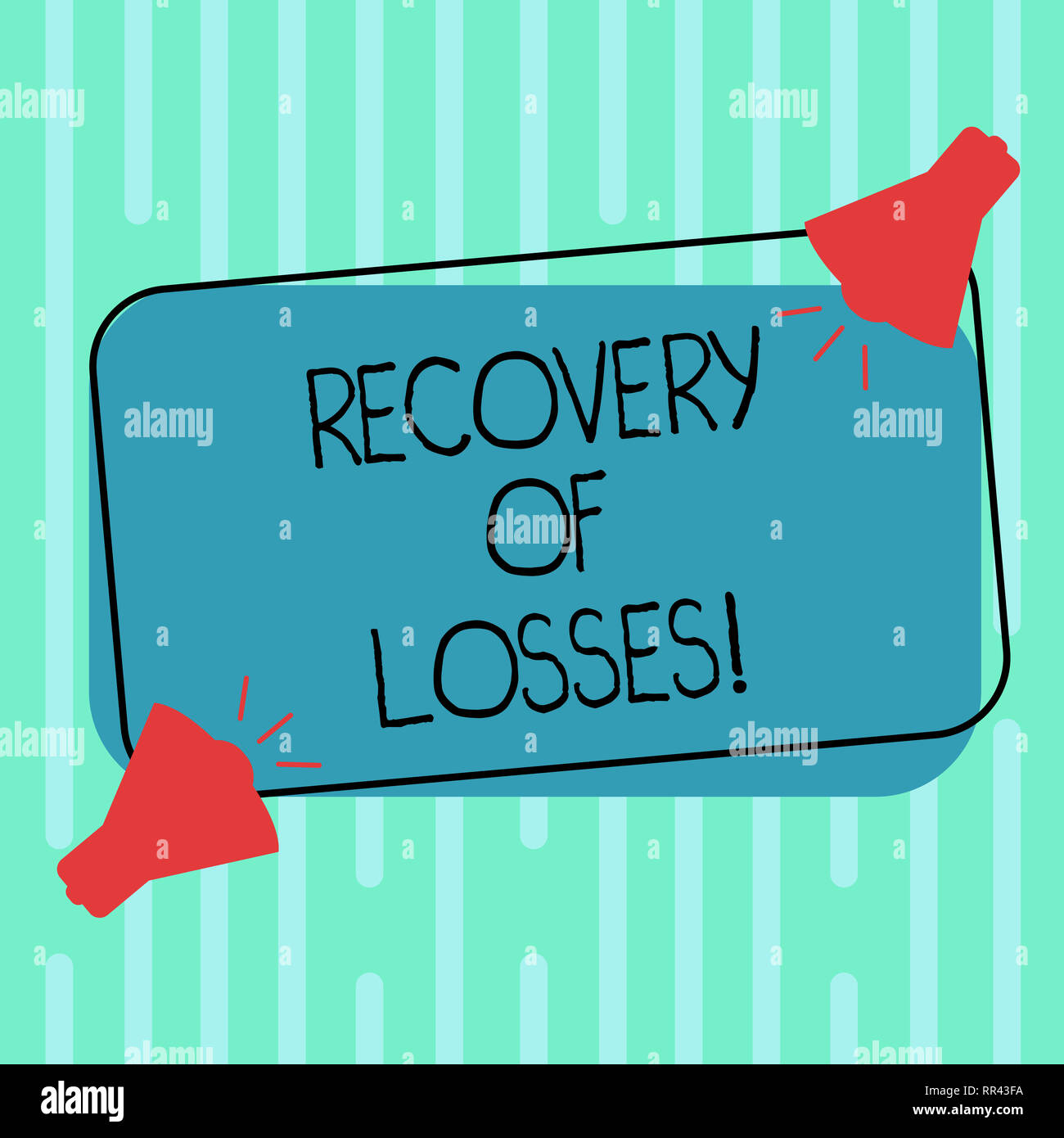 L'écriture de texte Word Récupération des pertes. Concept d'affaires pour s'améliorer après avoir été malade à retrouver ou faire jusqu'à deux voix, avec du son icône sur Blank Banque D'Images