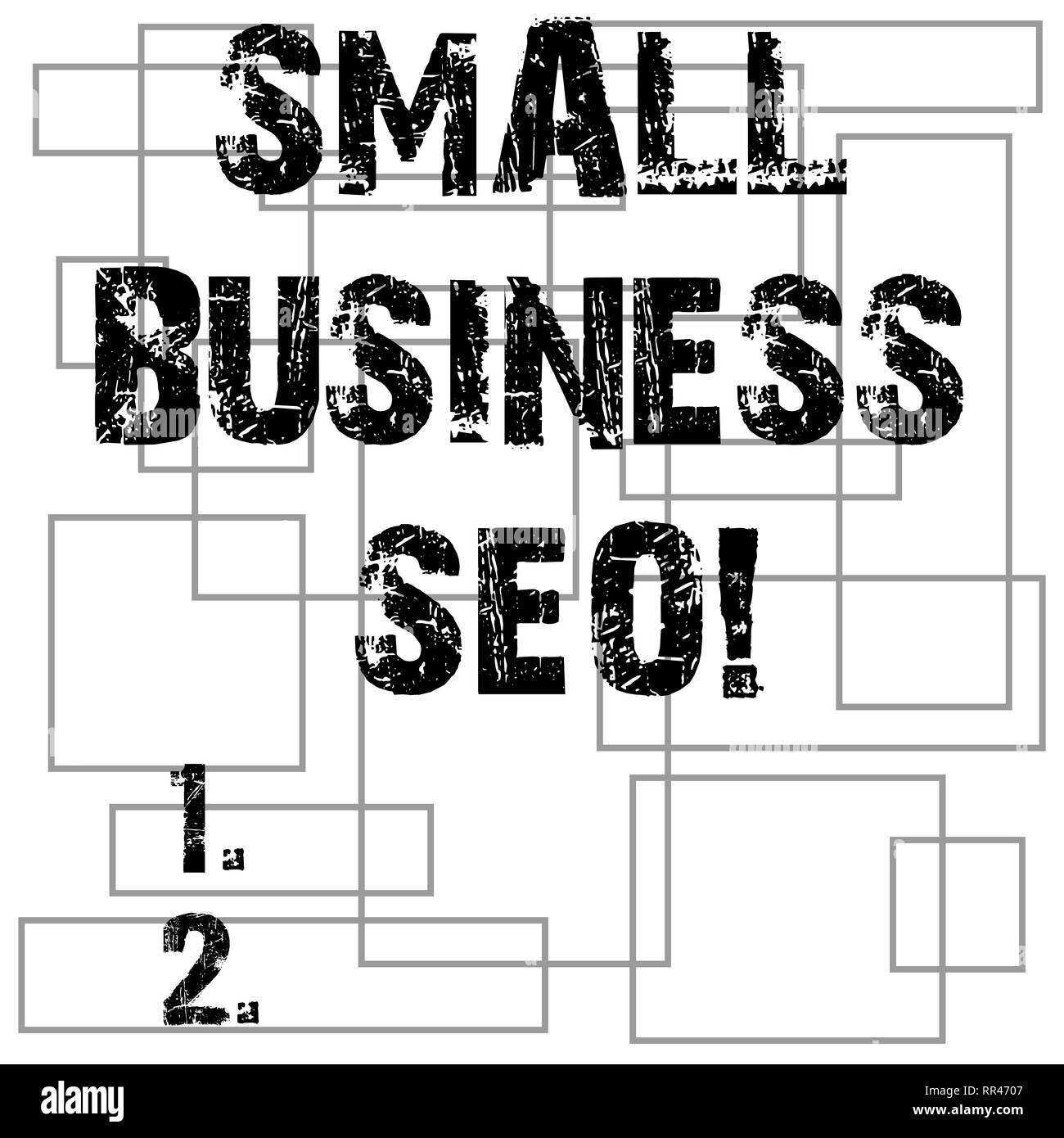 Main conceptuel montrant l'écriture Seo petite entreprise. Texte photo entreprise société qui est limité en taille donne un aperçu de différentes tailles Banque D'Images