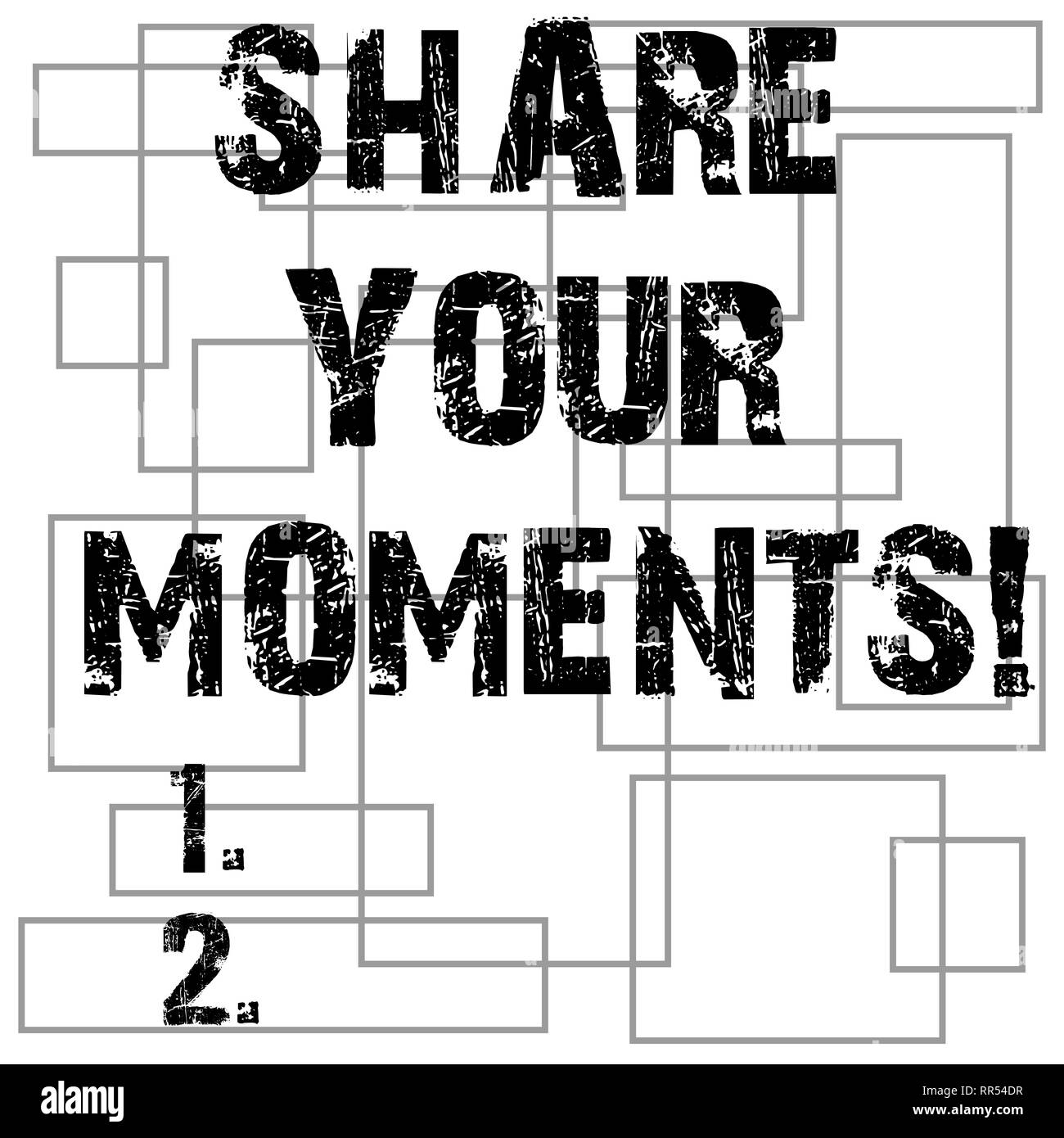 La main conceptuel montrant partager vos instants. Texte photo d'affaires dites à tout le monde sur courte période de bonne ou mauvaise fois décrit de différentes Siz Banque D'Images