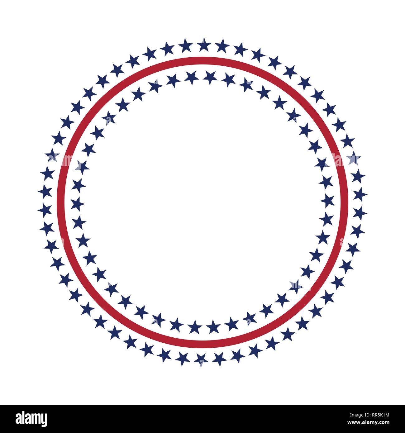 USA star modèle vecteur cadre rond. Cercle patriotique américain frontière avec stars and stripes pattern. Illustration de Vecteur