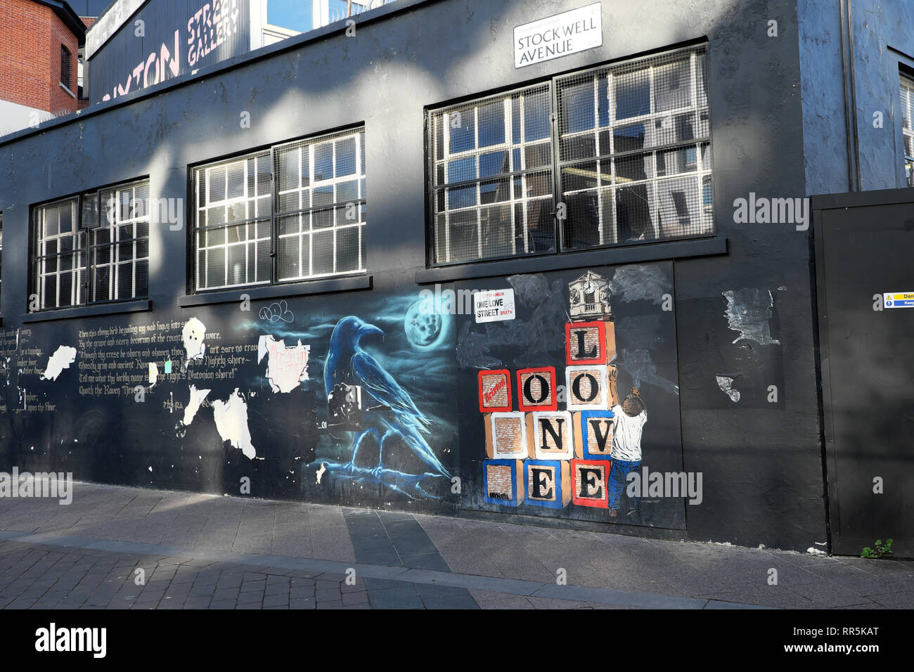 Un seul amour Street graffiti sur des capacités à Stockwell Street à Brixton, dans le sud de Londres UK KATHY DEWITT Banque D'Images