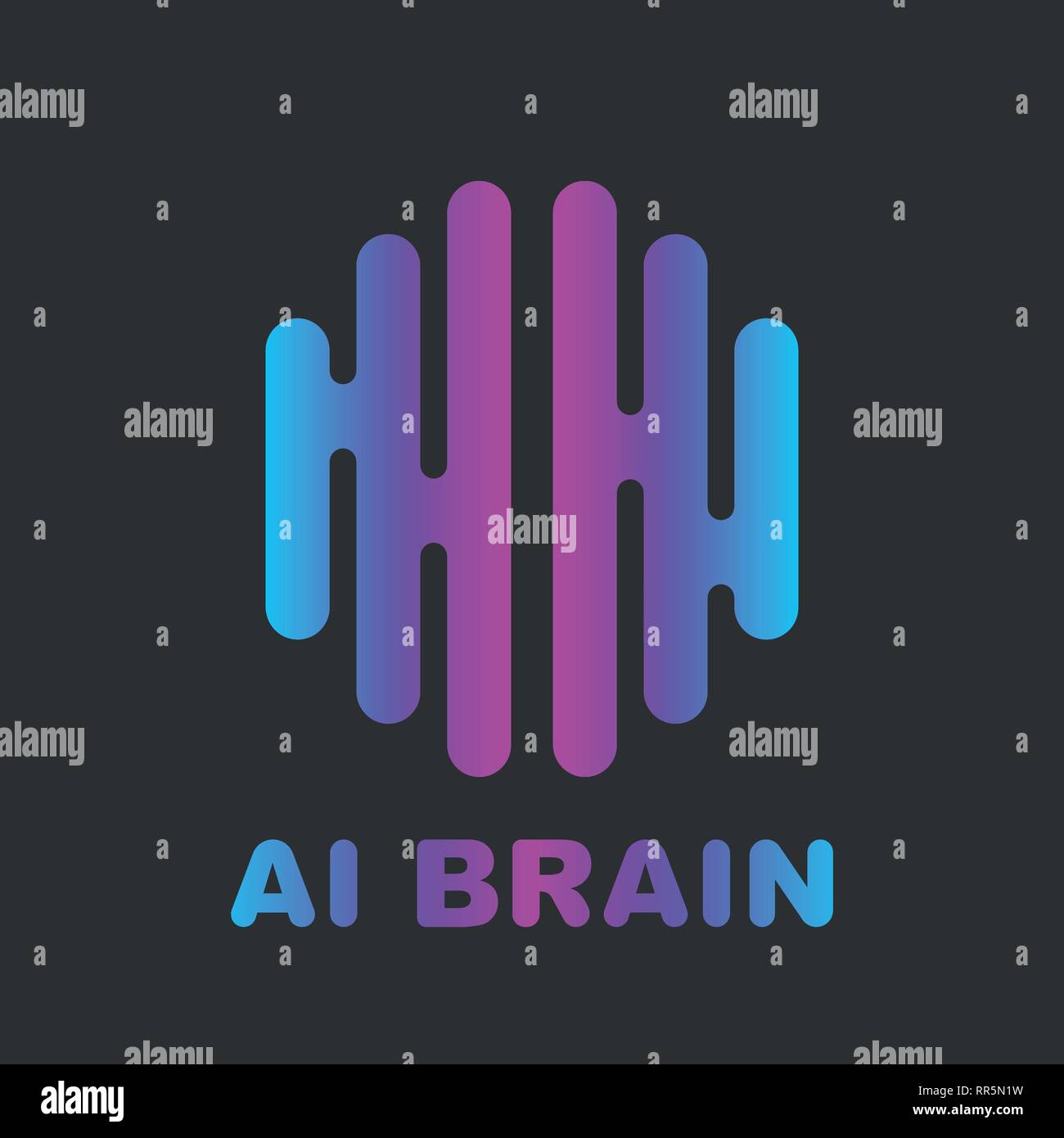 L'intelligence artificielle cerveau logo - vecteur AI technologie concept symbole ou élément de conception. EPS 10 Illustration de Vecteur