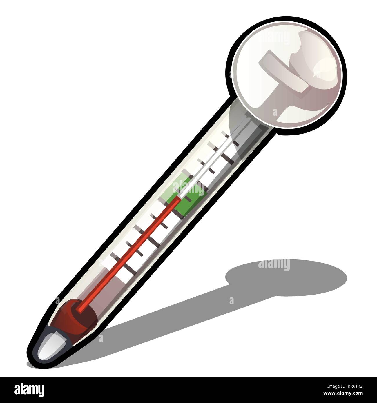 Thermomètre de ménage isolé sur fond blanc. Cartoon Vector illustration close-up. Illustration de Vecteur