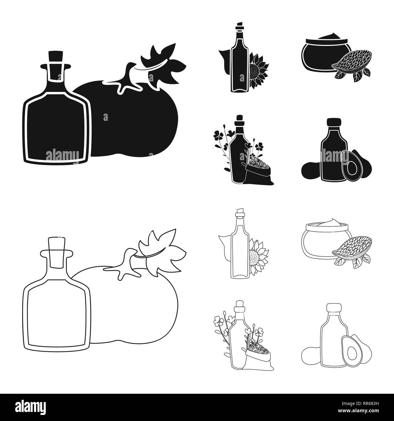 Pumpkin,tournesol,,cacao,lin,avocat,graines,beurre,graines,produits,orange,soleil,esthétique,chute de confiserie,m,alimentation,nougat,liquide gras,vert,arôme,amer,vitamine,ferme,le corps,Black,flower,nature,sain,bonbons,huile,légumes,agriculture,verre,vase,cuisine,petit,nutrition,produits biologiques,set,icône,,illustration,collection,isolé,design,graphisme,élément vecteur vecteurs,signer , Illustration de Vecteur
