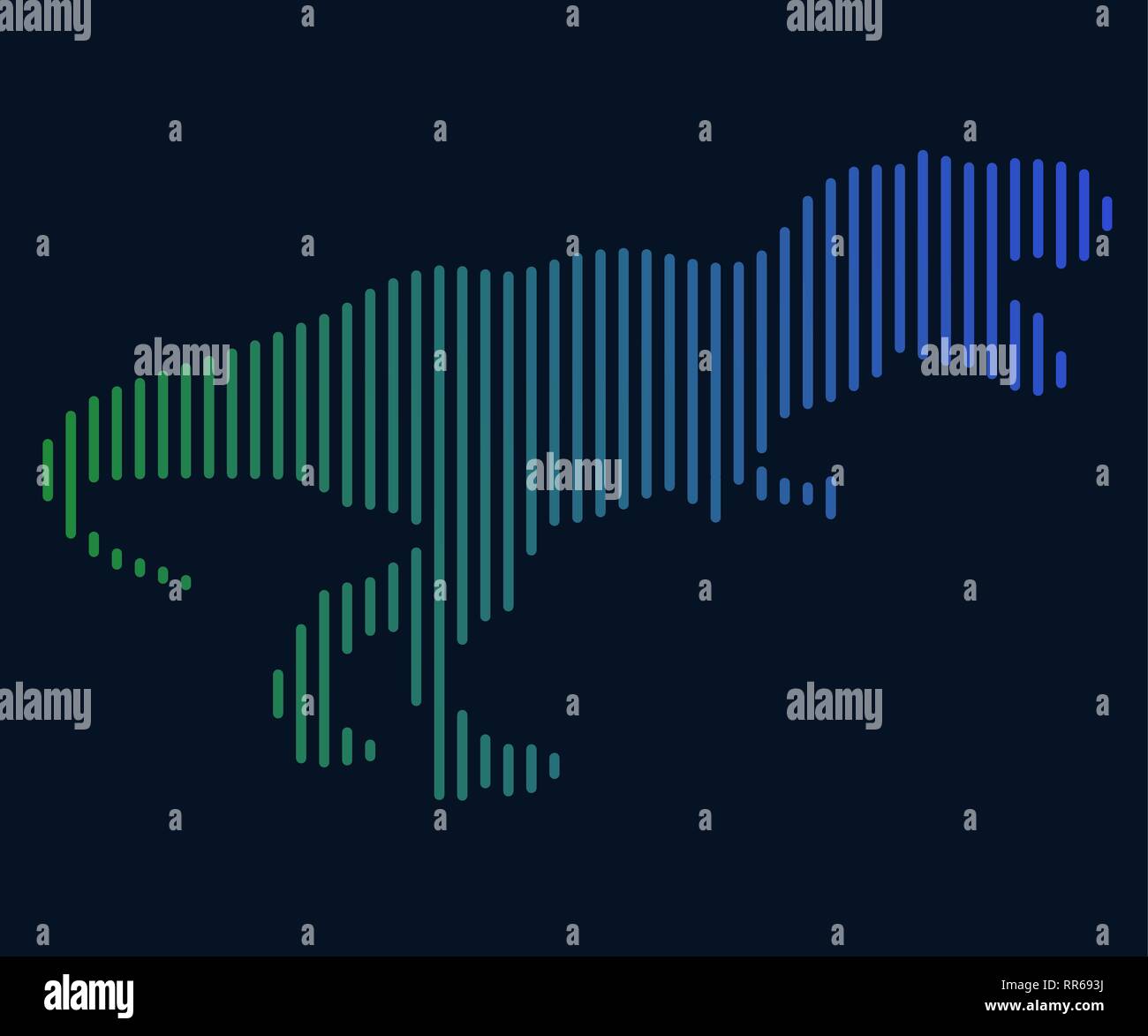 L'illustration de linéaire d'un dinosaure. Logo Illustration de Vecteur